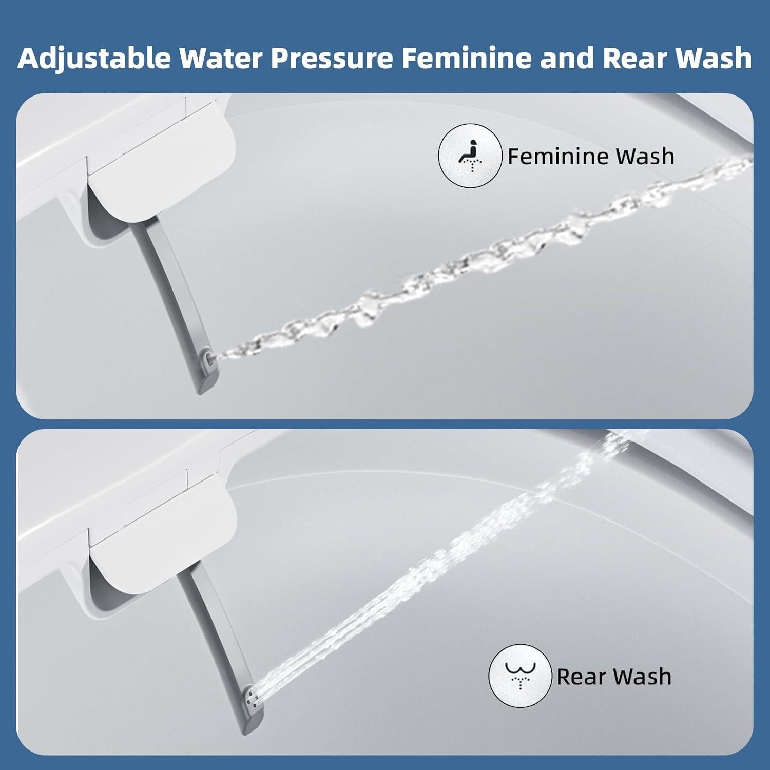 Asiento de Inodoro Bidet Clirass Alargado Blanco con Cierre Suave