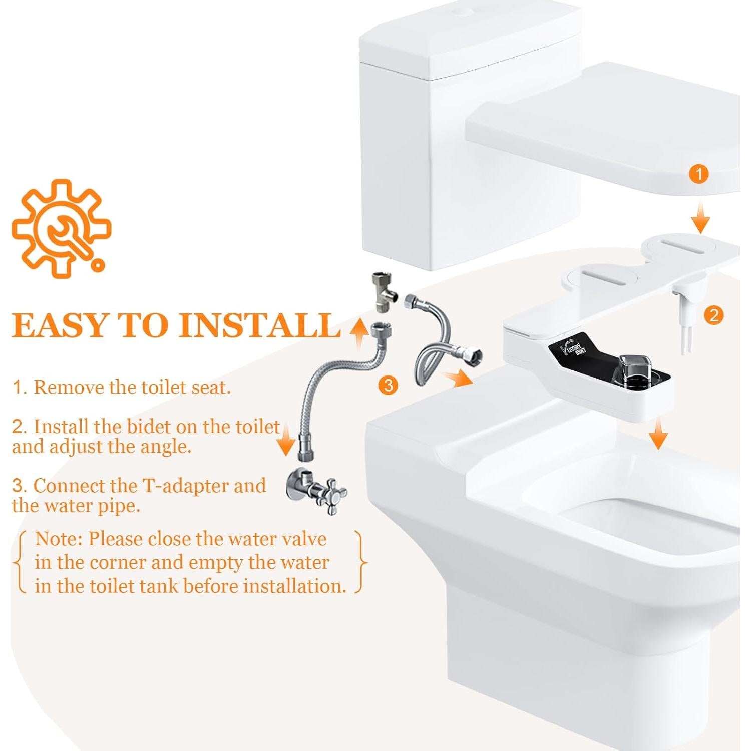 Accesorio de Bidet No Eléctrico LostSoul JSQ511 - Ultra Delgado