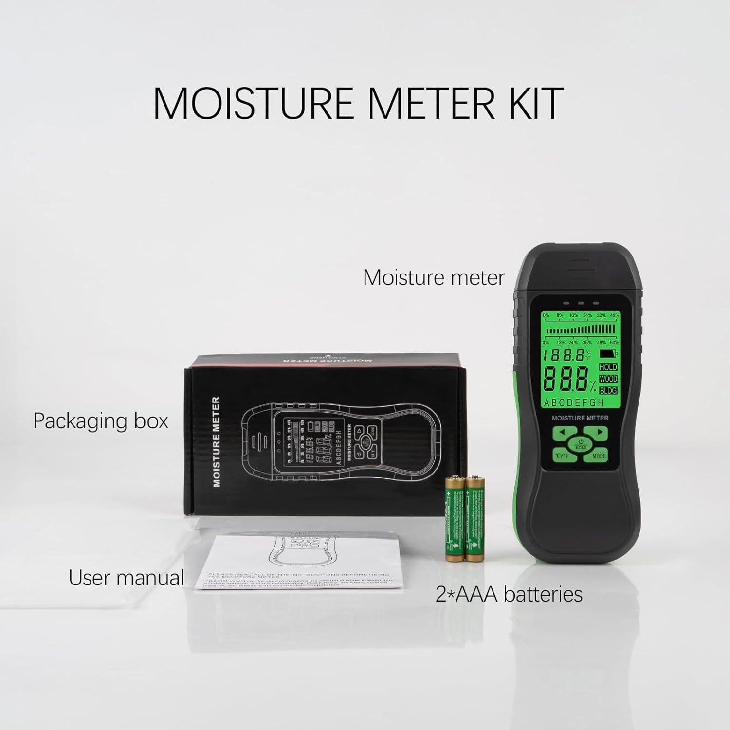 Medidor de Humedad Digital Kereinpo HY16B para Madera y Concreto