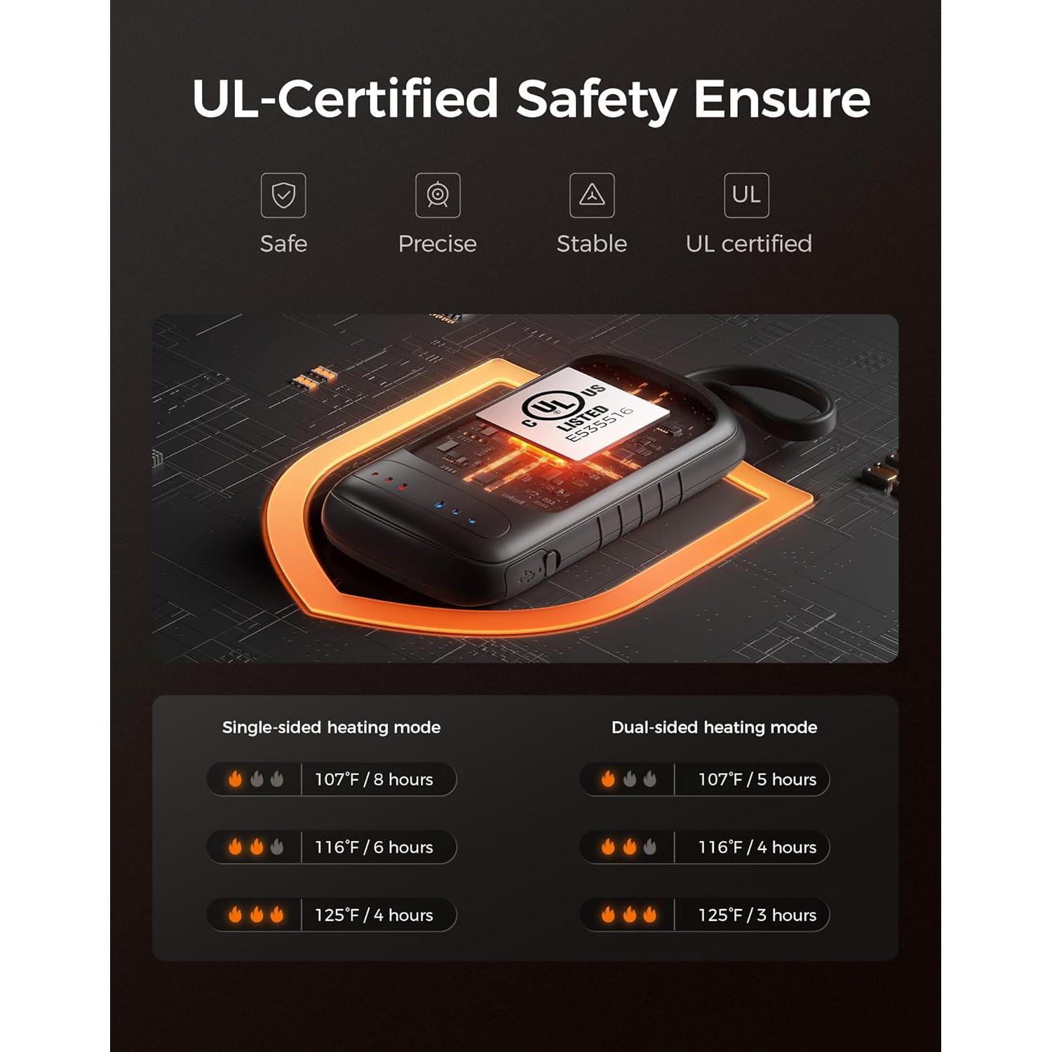 Calentadores de Manos OCOOPA UT3057-BK Recargables Doble Cara