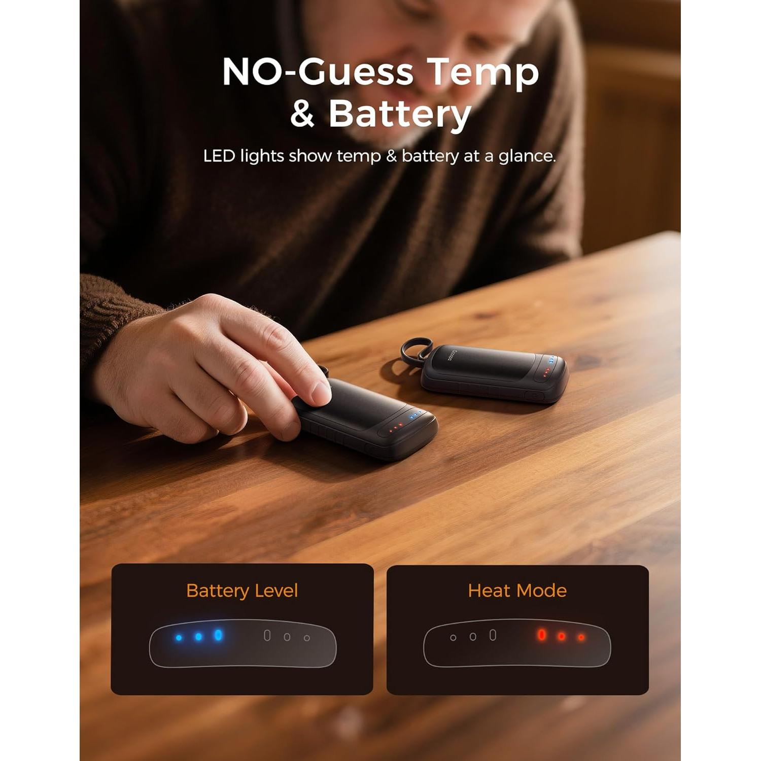 Calentadores de Manos OCOOPA UT3057-BK Recargables Doble Cara