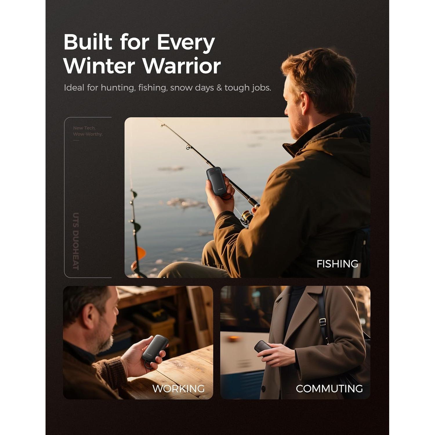 Calentadores de Manos OCOOPA UT3057-BK Recargables Doble Cara