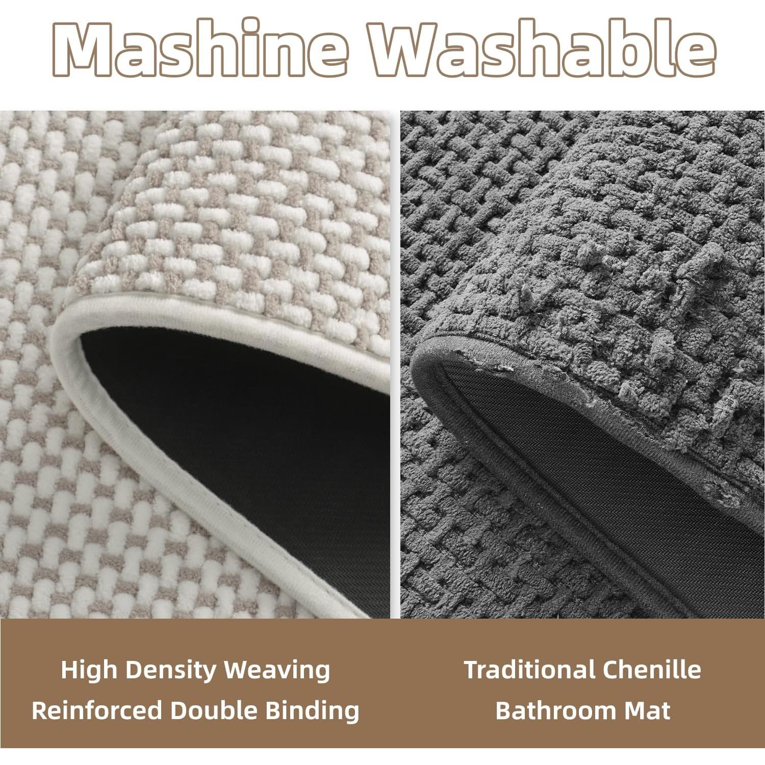 Alfombra de Baño Antideslizante PADOOR 43x71 cm Beige Crema