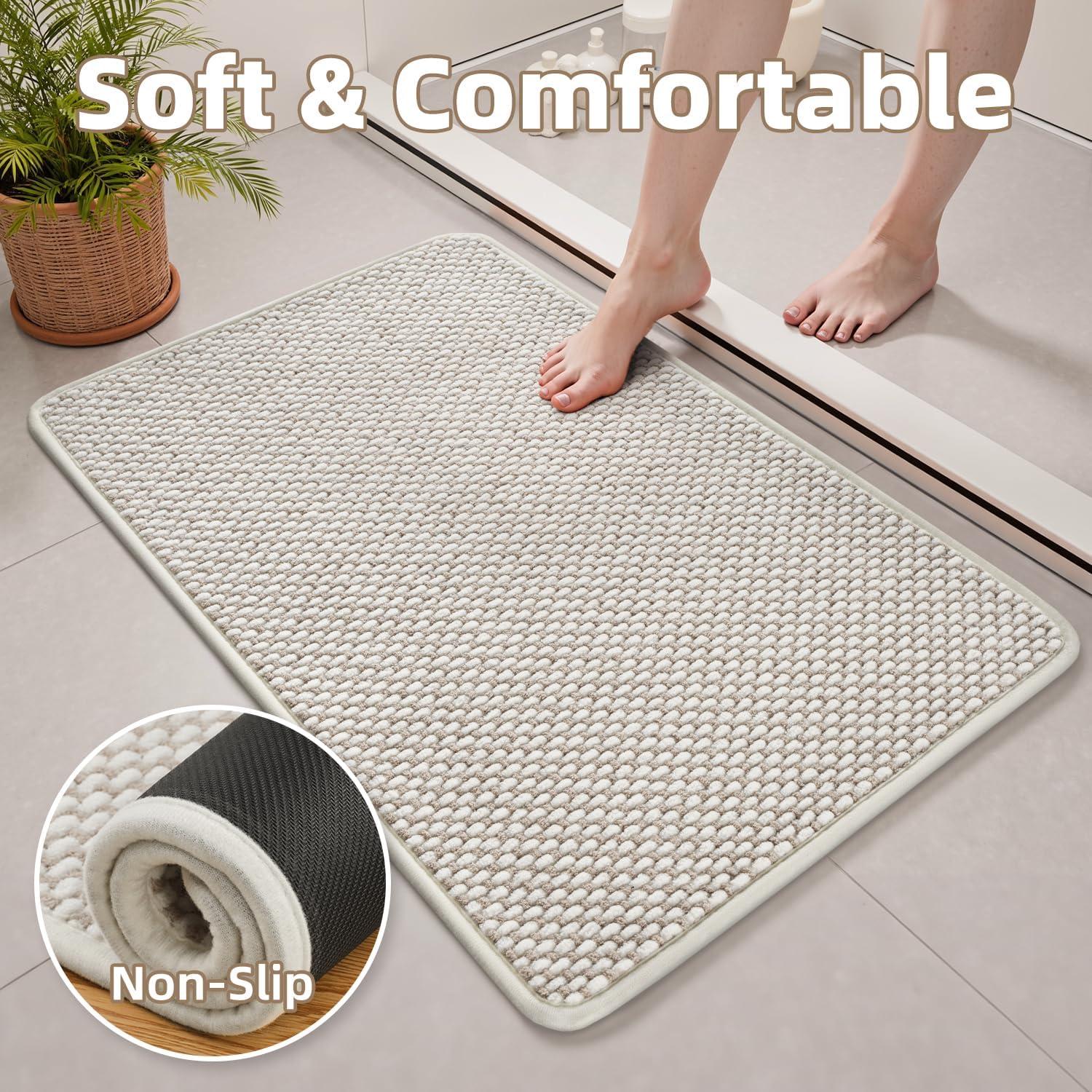 Alfombra de Baño Antideslizante PADOOR 43x71 cm Beige Crema