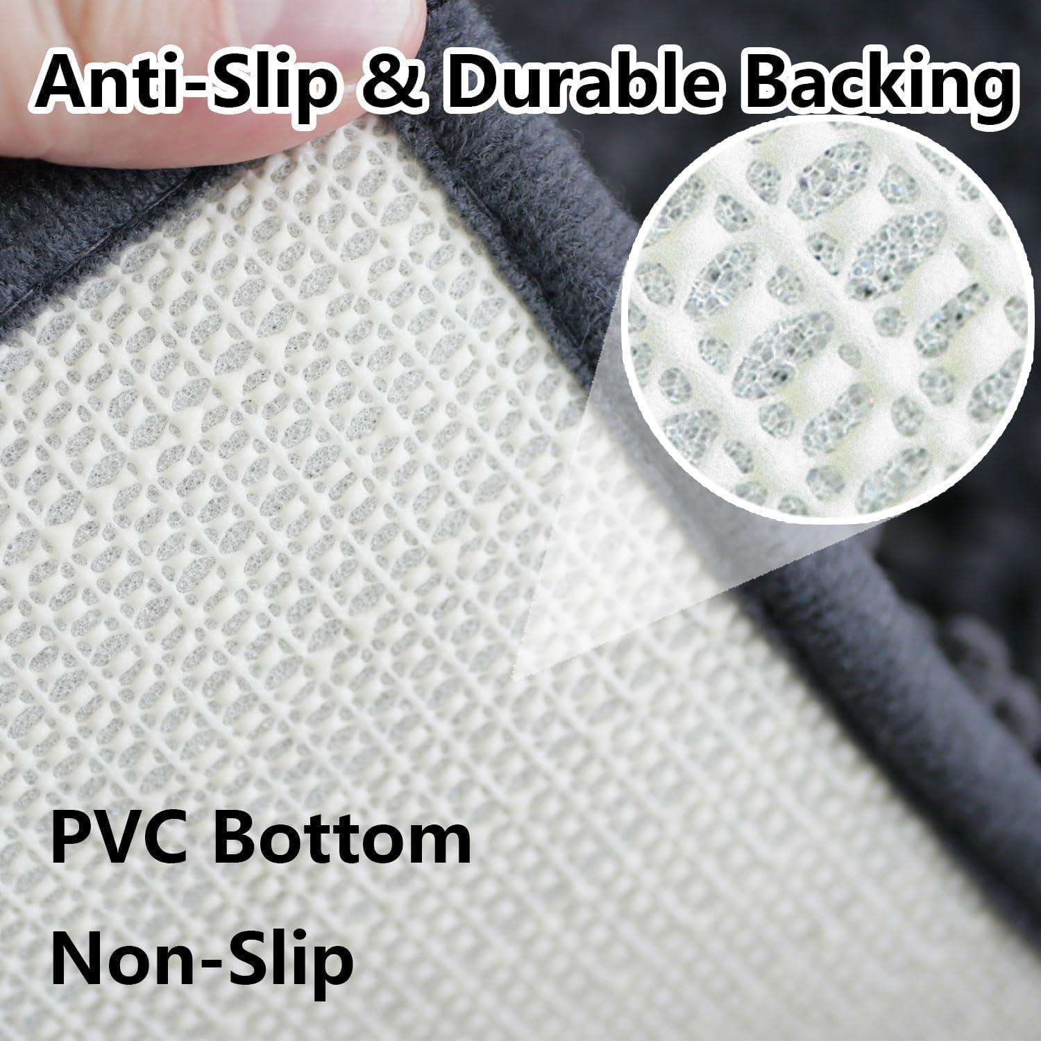 Alfombra de Baño BOANKODU Chenilla Gris Oscuro 58x38 cm