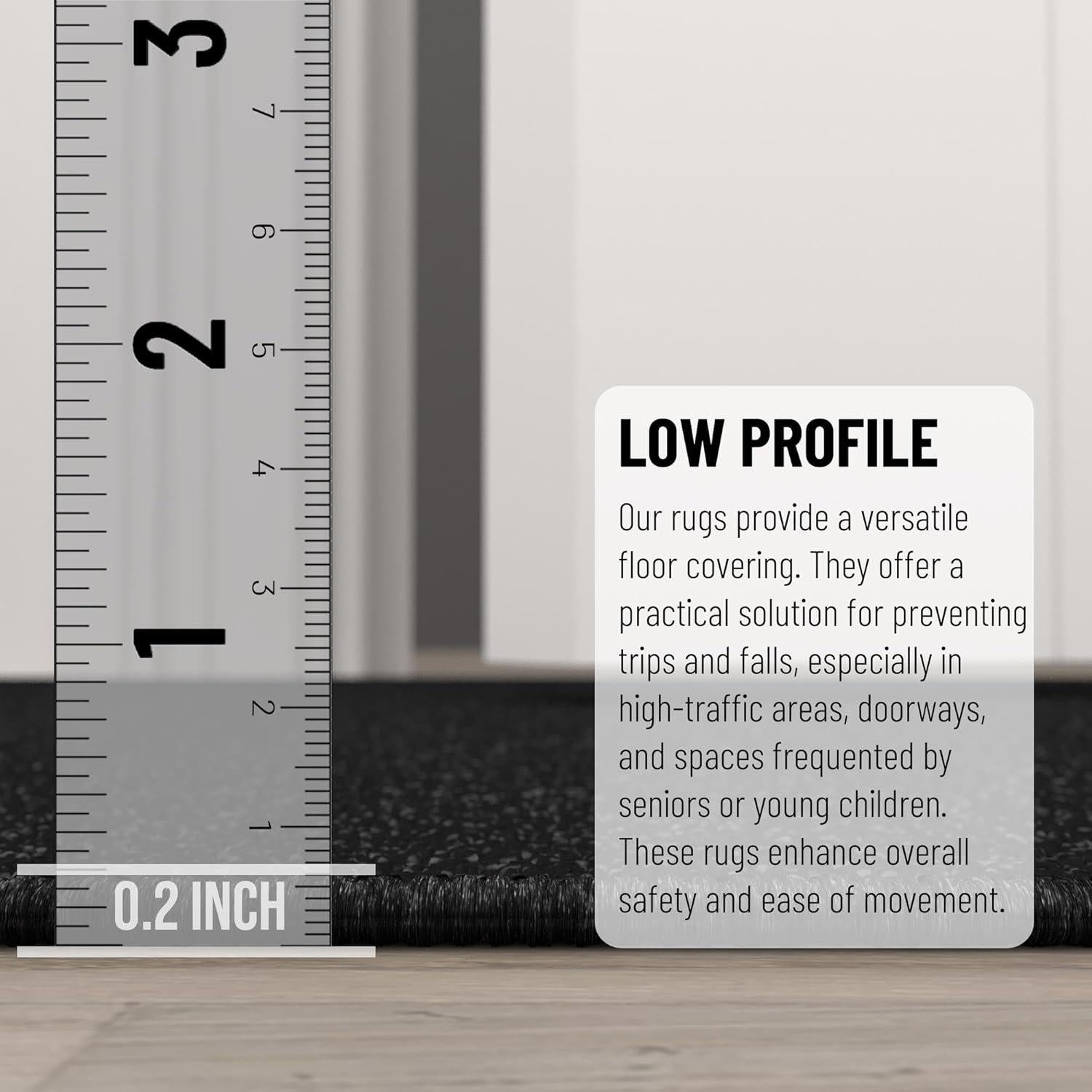 Ottomanson Juego de Alfombras Antideslizantes 2 Piezas Negro