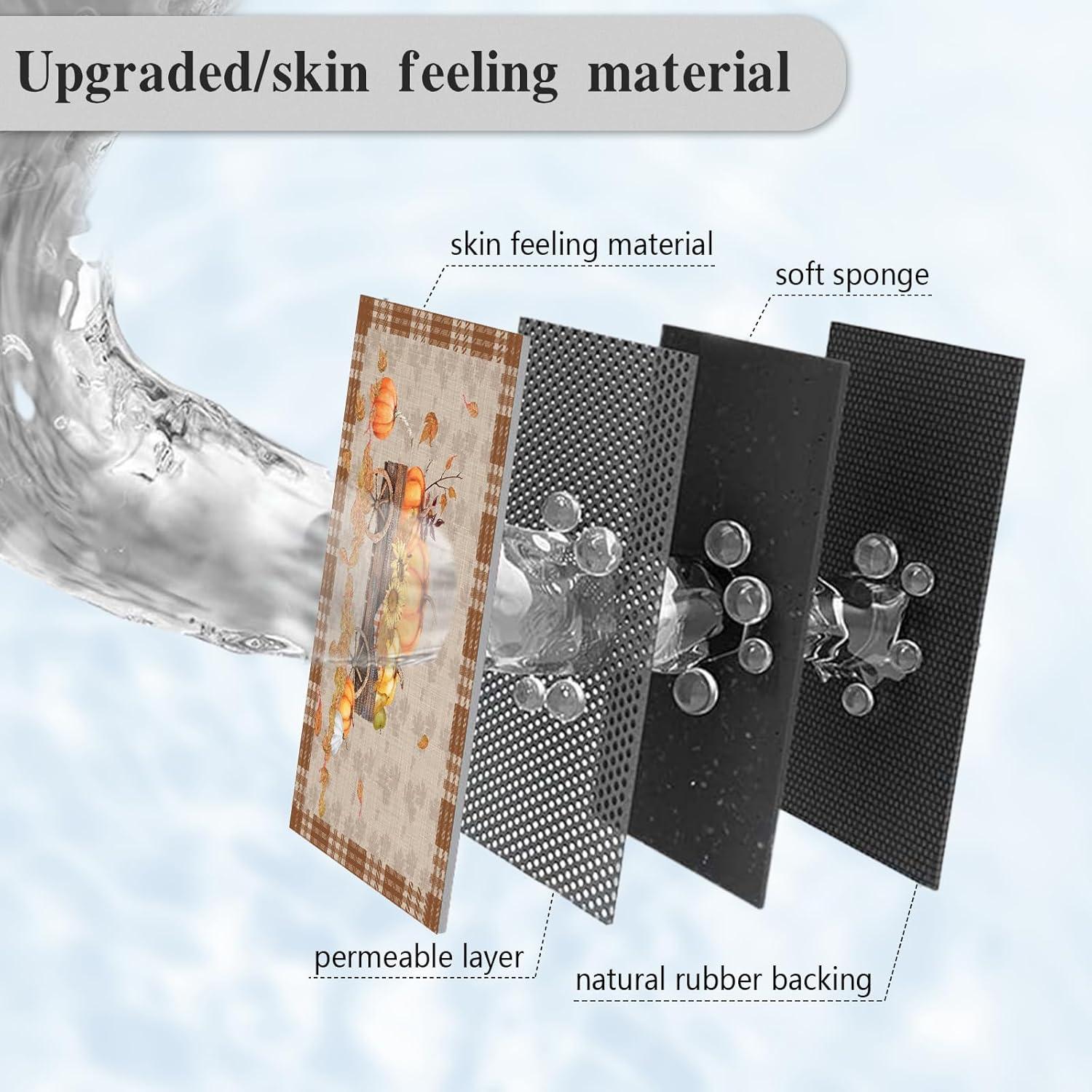 Juego de Alfombrillas Antideslizantes APROPHIC Otoño 2 Piezas 40.6x61 cm