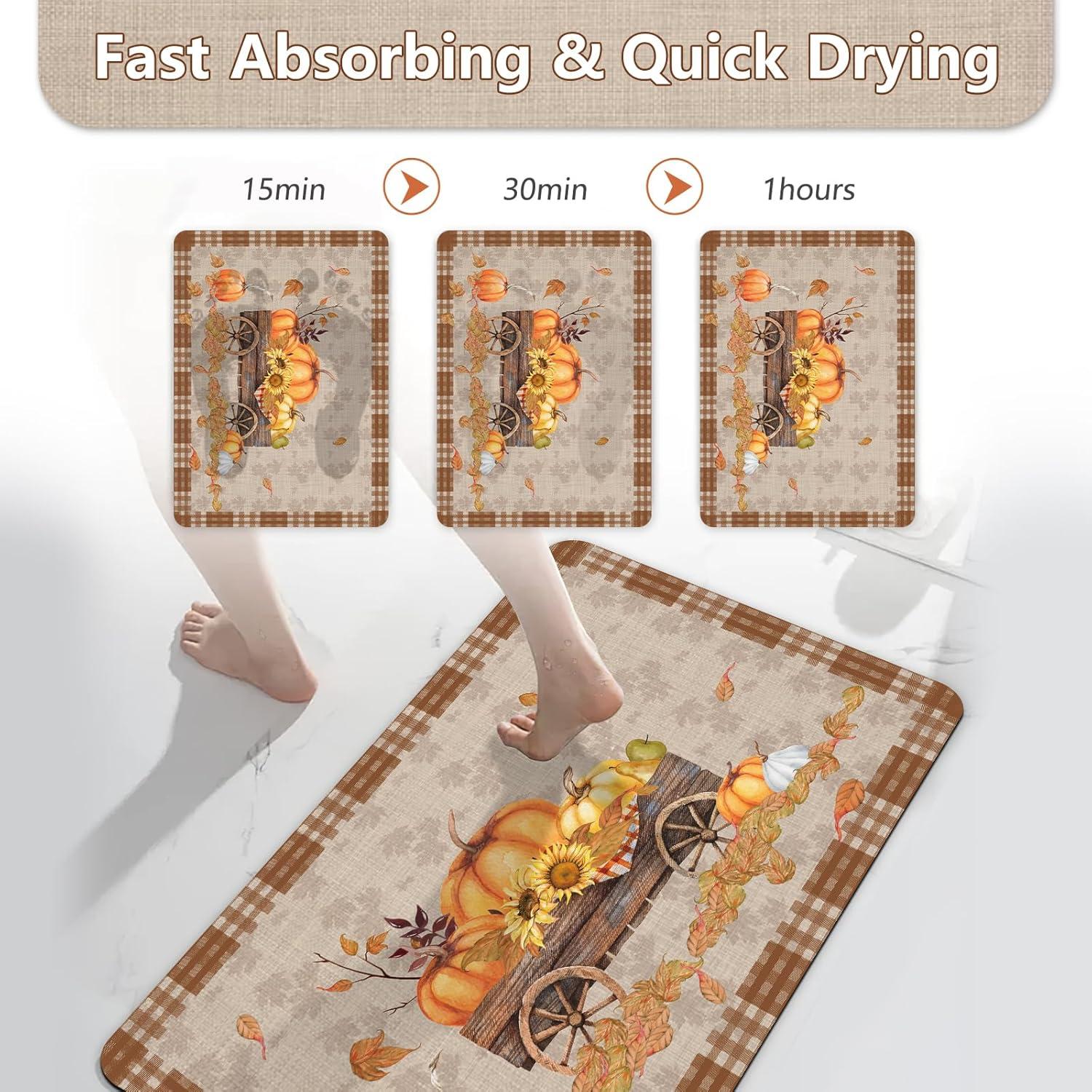 Juego de Alfombrillas Antideslizantes APROPHIC Otoño 2 Piezas 40.6x61 cm