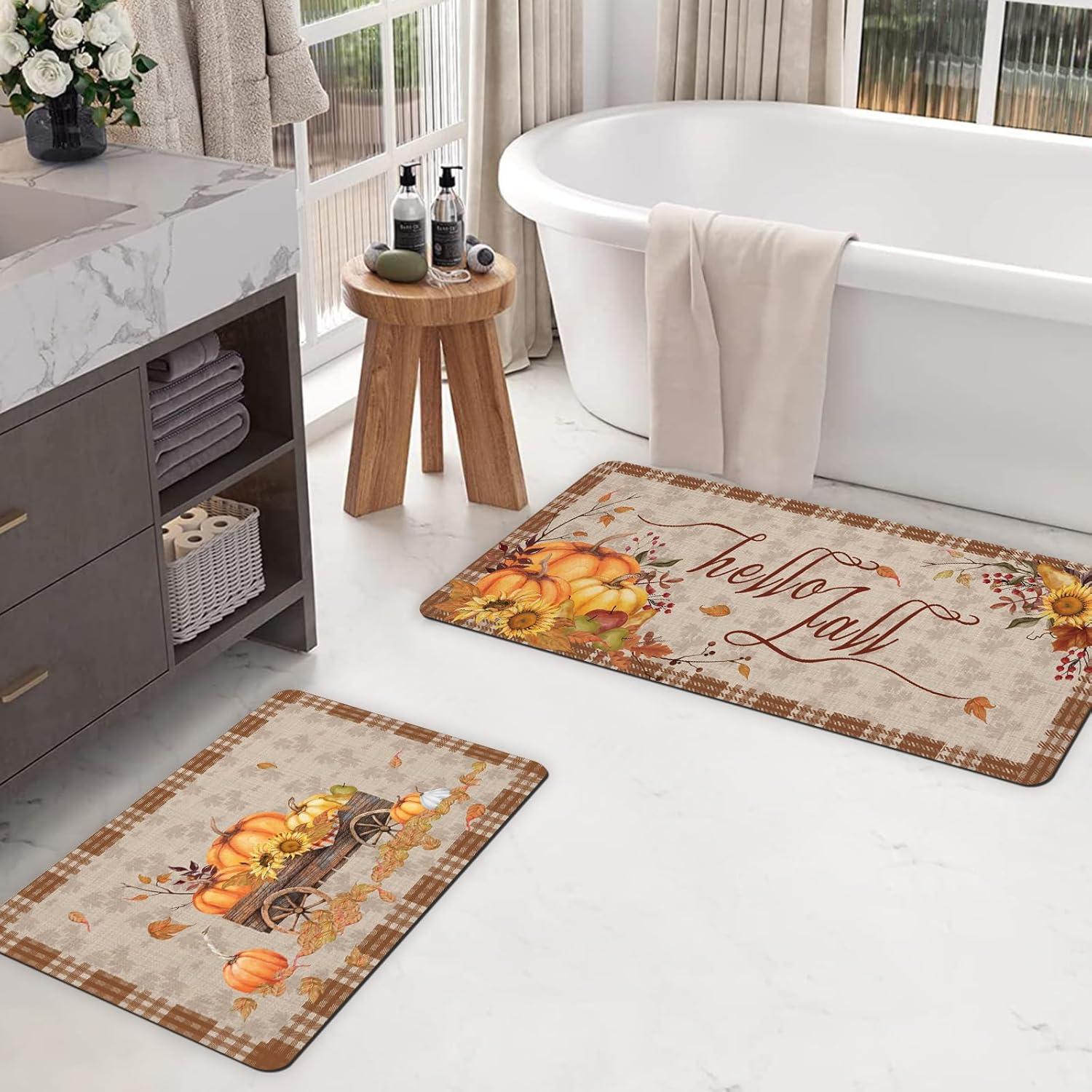 Juego de Alfombrillas Antideslizantes APROPHIC Otoño 2 Piezas 40.6x61 cm