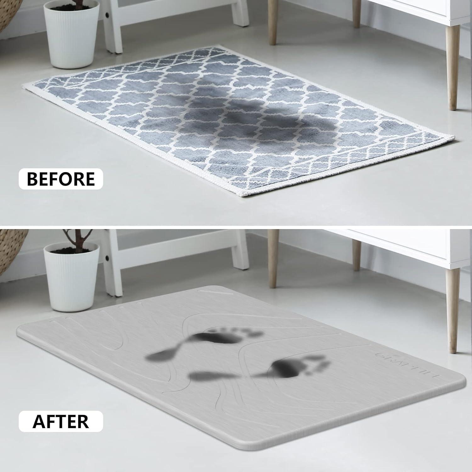 Alfombra de Baño Antideslizante Graplife 60x39 cm Diatomita Gris