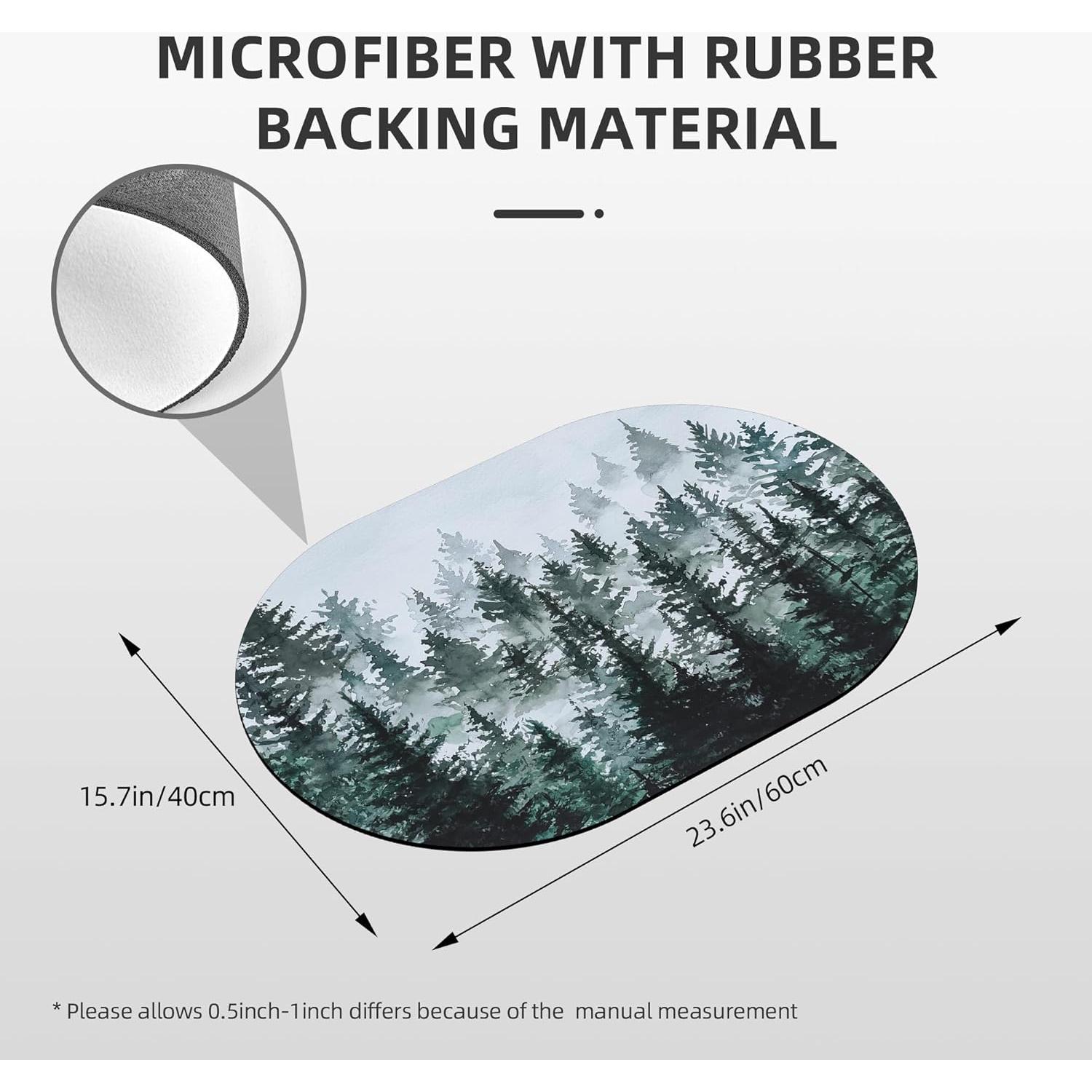 Alfombra de Baño YNXYTB Ovalada 60x40 cm Diatomea Verde