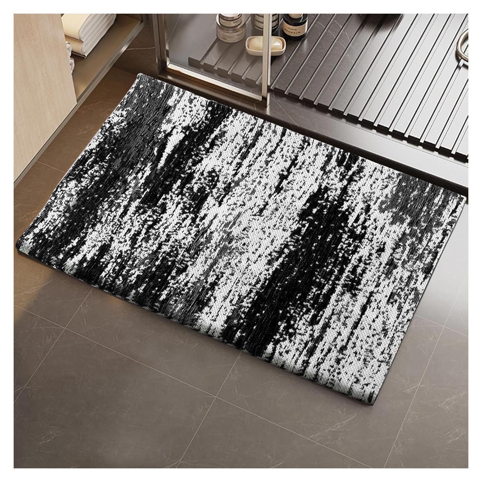 Alfombra de Baño HDFK Negra 61x45 cm Antideslizante Lavable