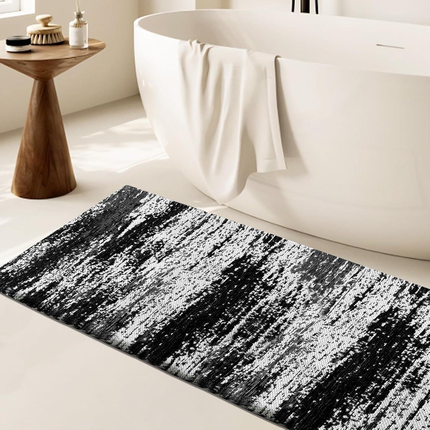 Alfombra de Baño HDFK Negra 61x45 cm Antideslizante Lavable