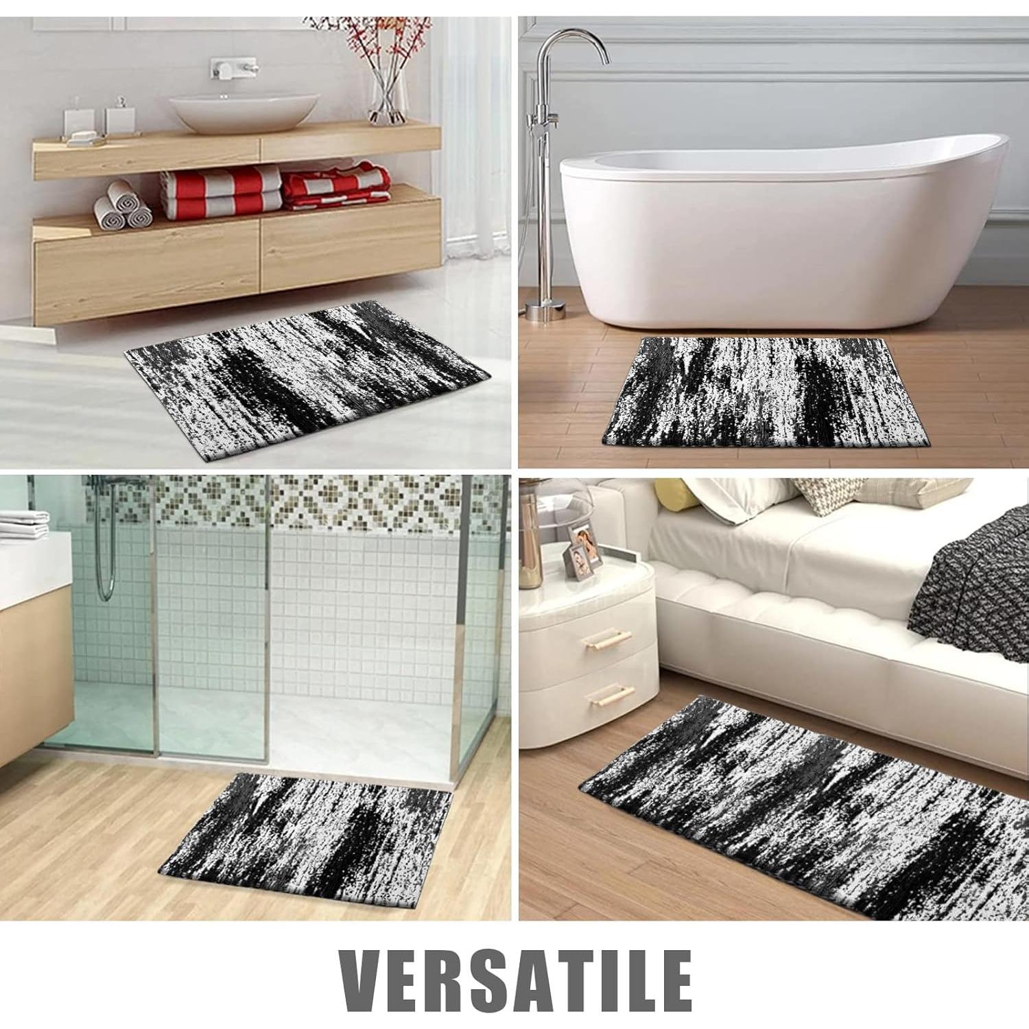 Alfombra de Baño HDFK Negra 61x45 cm Antideslizante Lavable