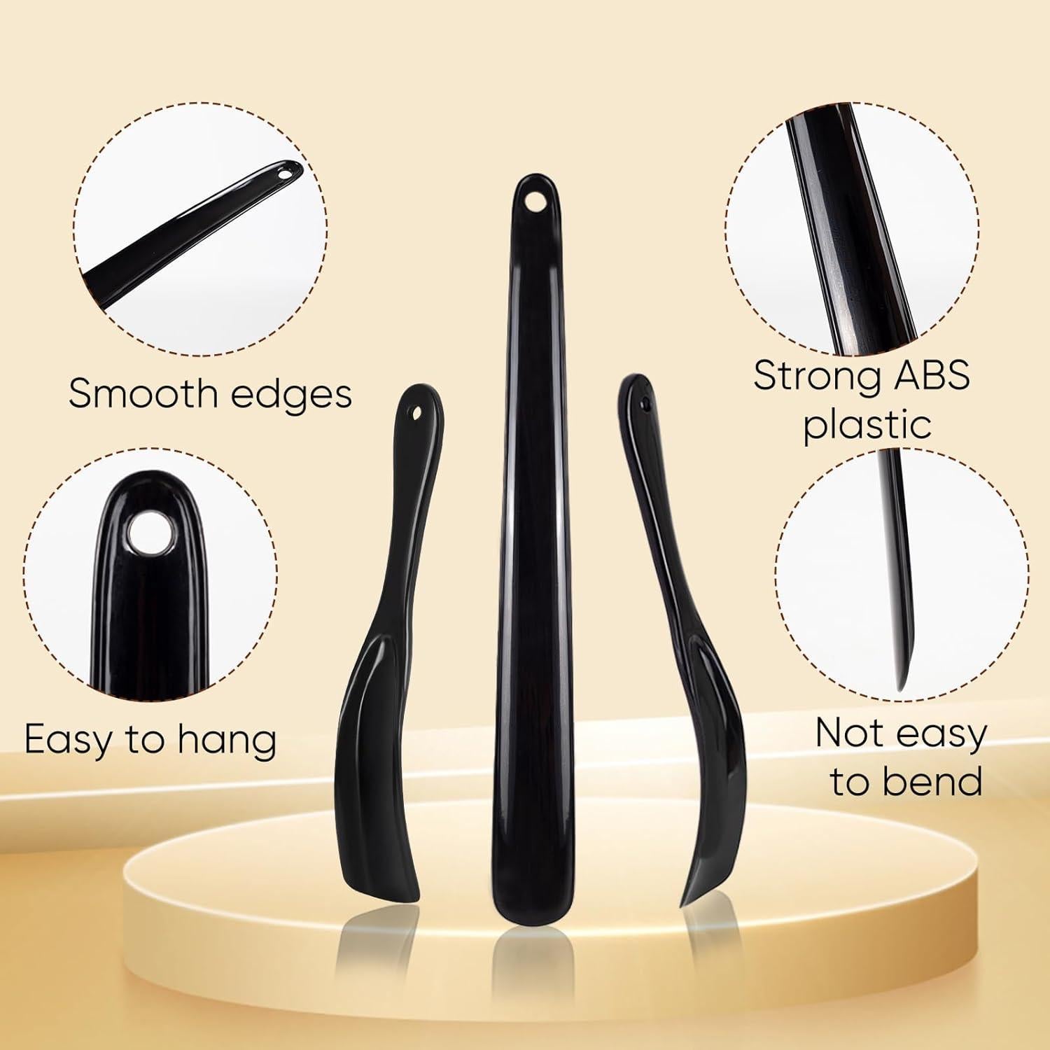 Cuchara para zapatos DeFageH - 3 piezas, mango largo 40.6 cm