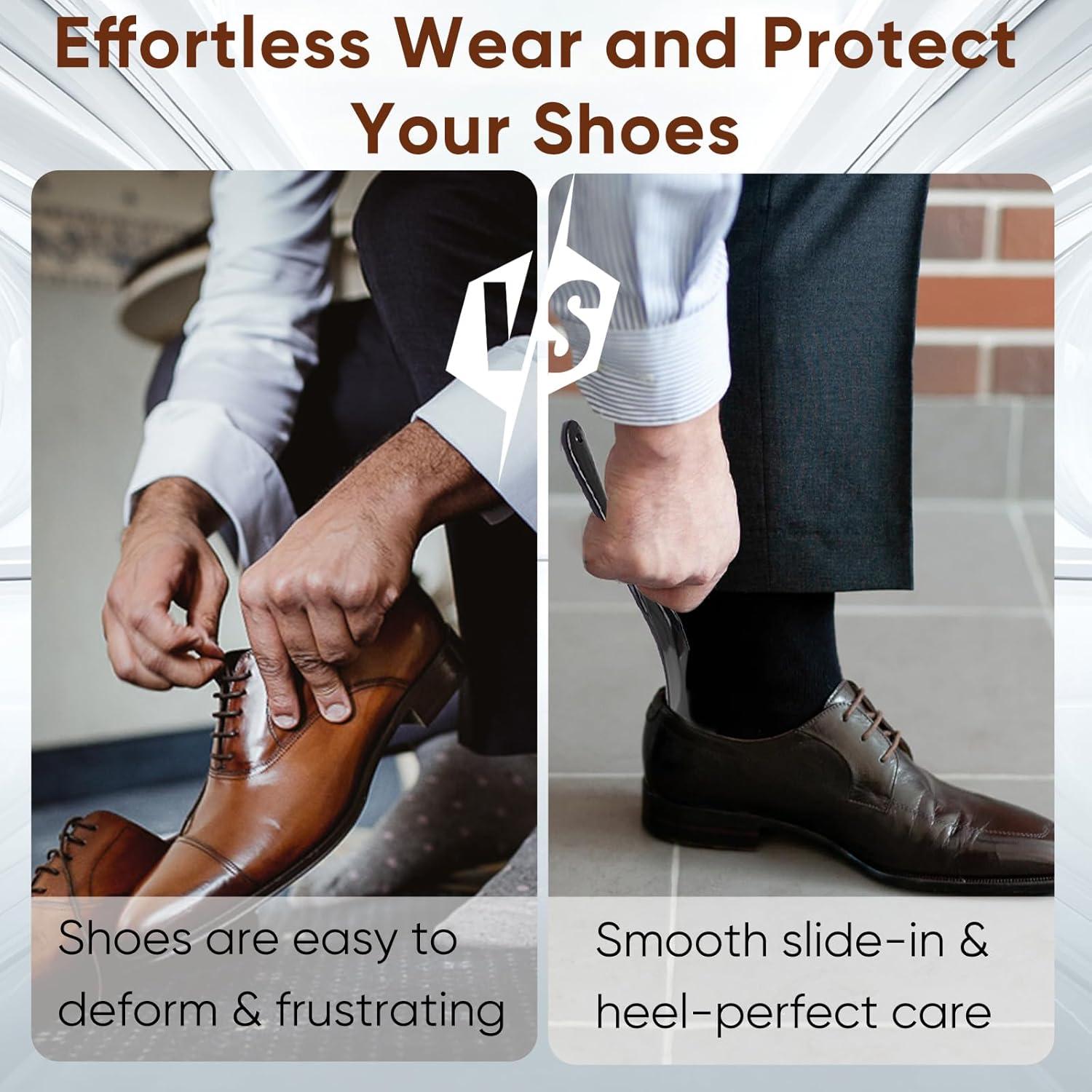 Cuchara para zapatos DeFageH - 3 piezas, mango largo 40.6 cm