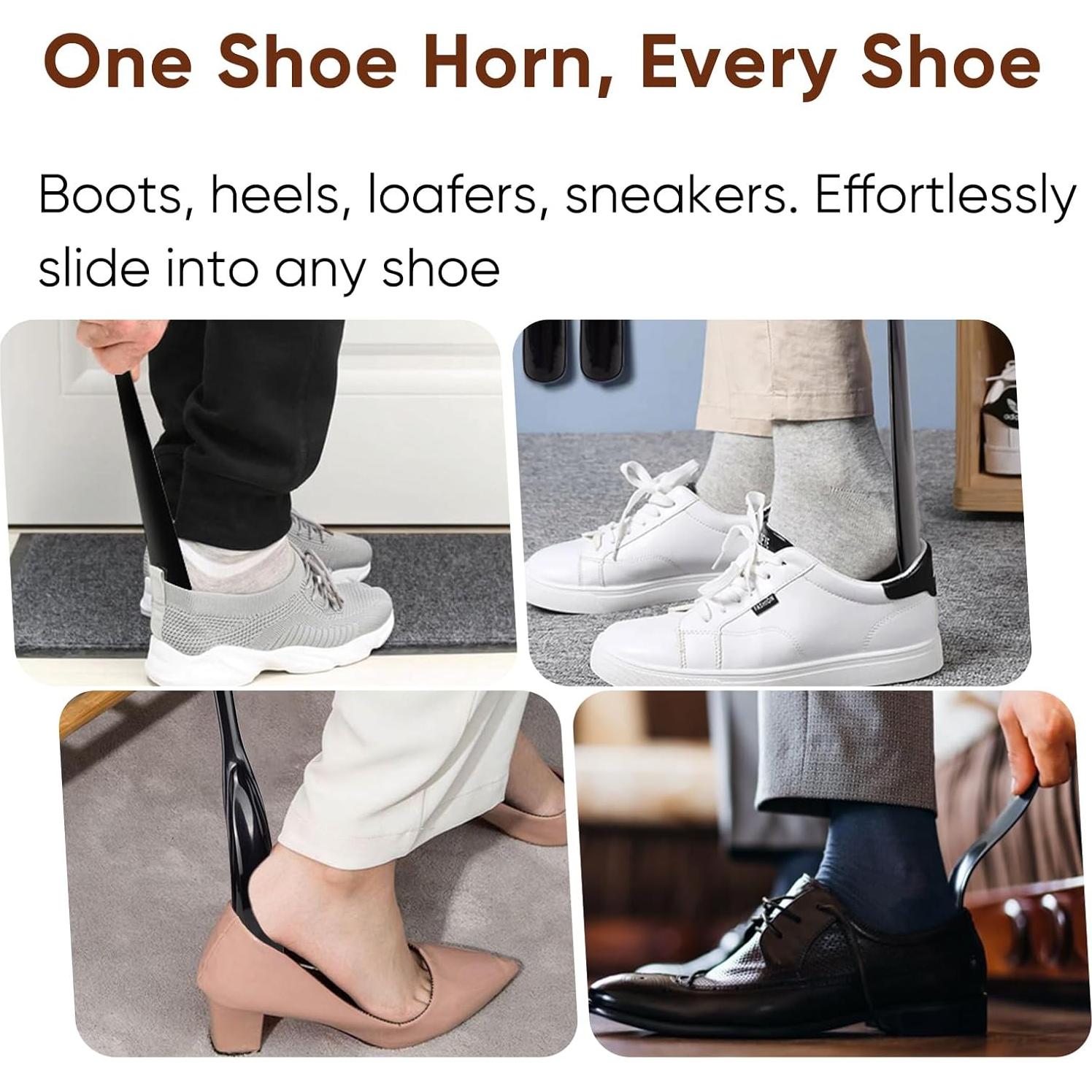 Cuchara para zapatos DeFageH - 3 piezas, mango largo 40.6 cm