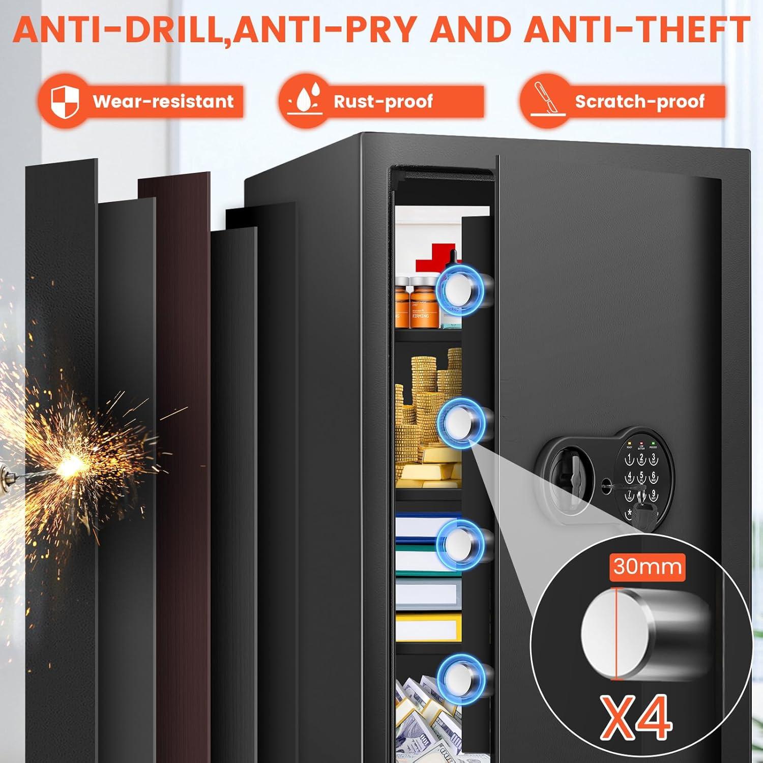 Caja Fuerte Digital Mitlvge 67.1L a Prueba de Fuego y Agua