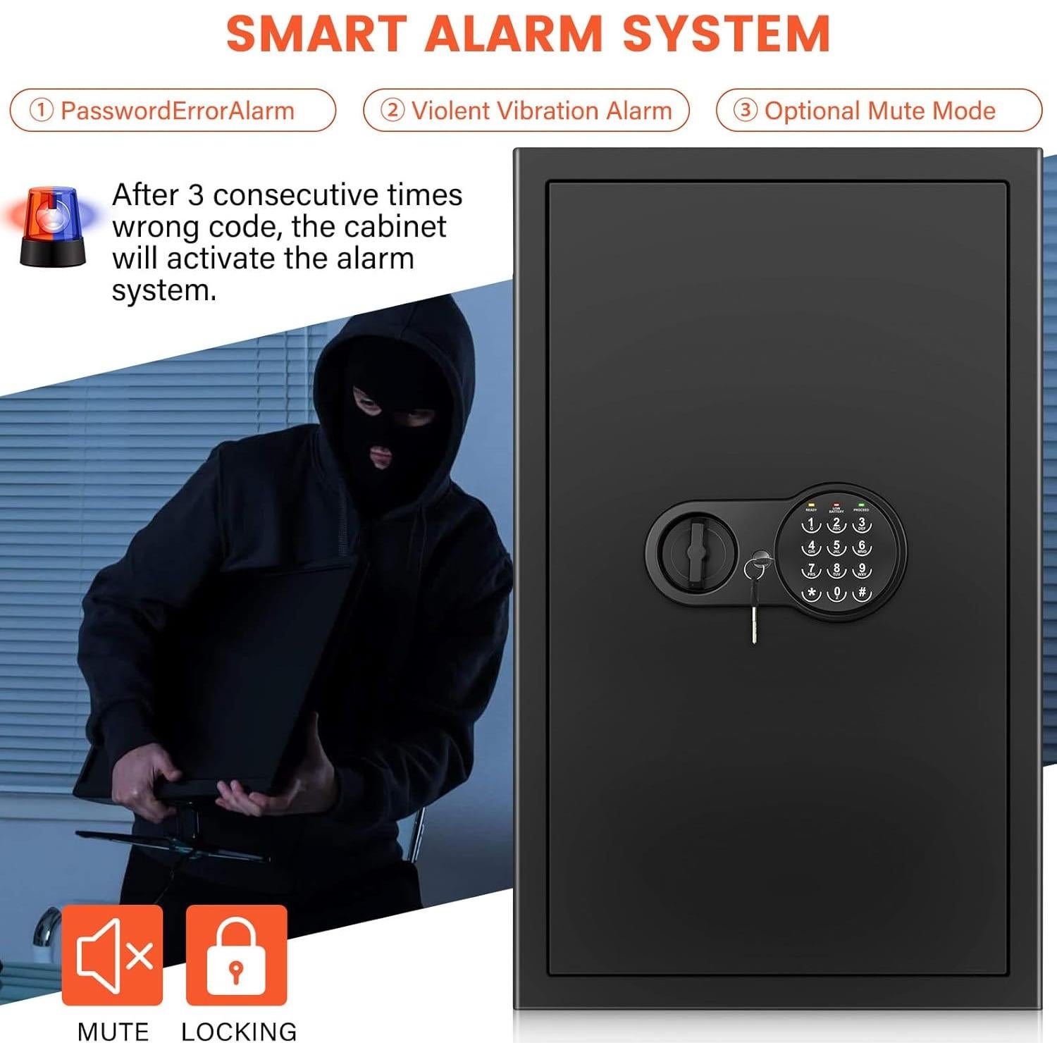 Caja Fuerte Digital Mitlvge 67.1L a Prueba de Fuego y Agua