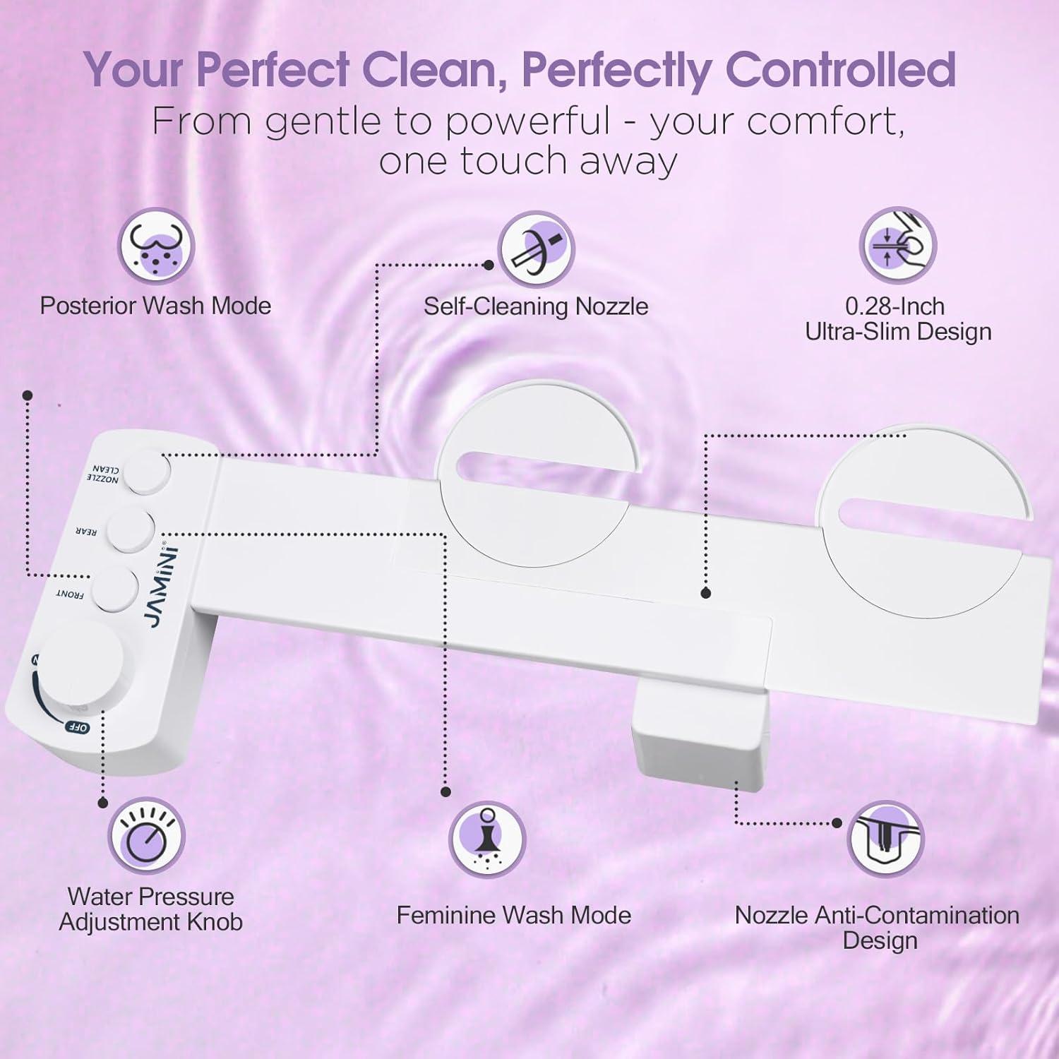 Bidet desmontable Jamini ultra delgado - Agua fría, boquillas duales