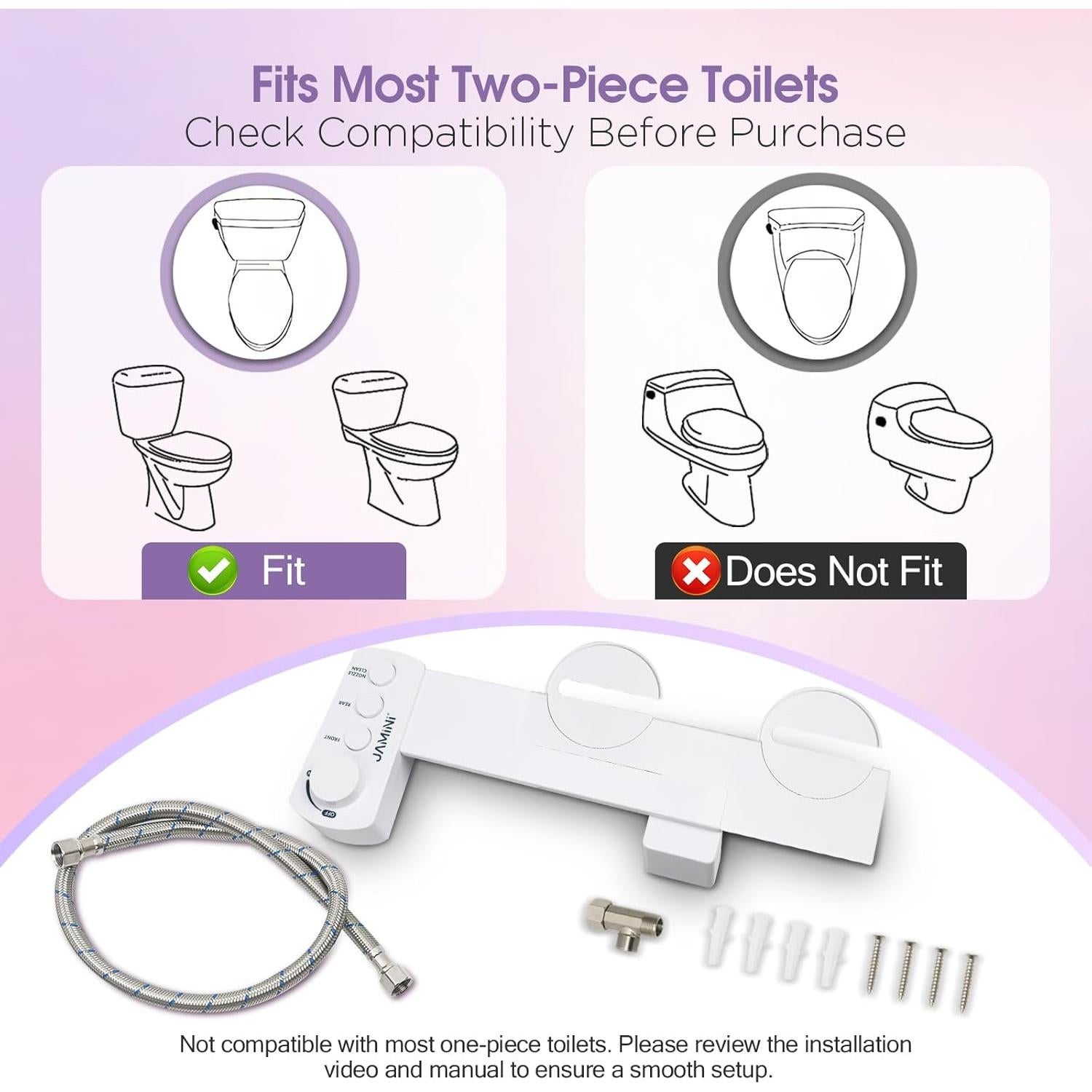 Bidet desmontable Jamini ultra delgado - Agua fría, boquillas duales