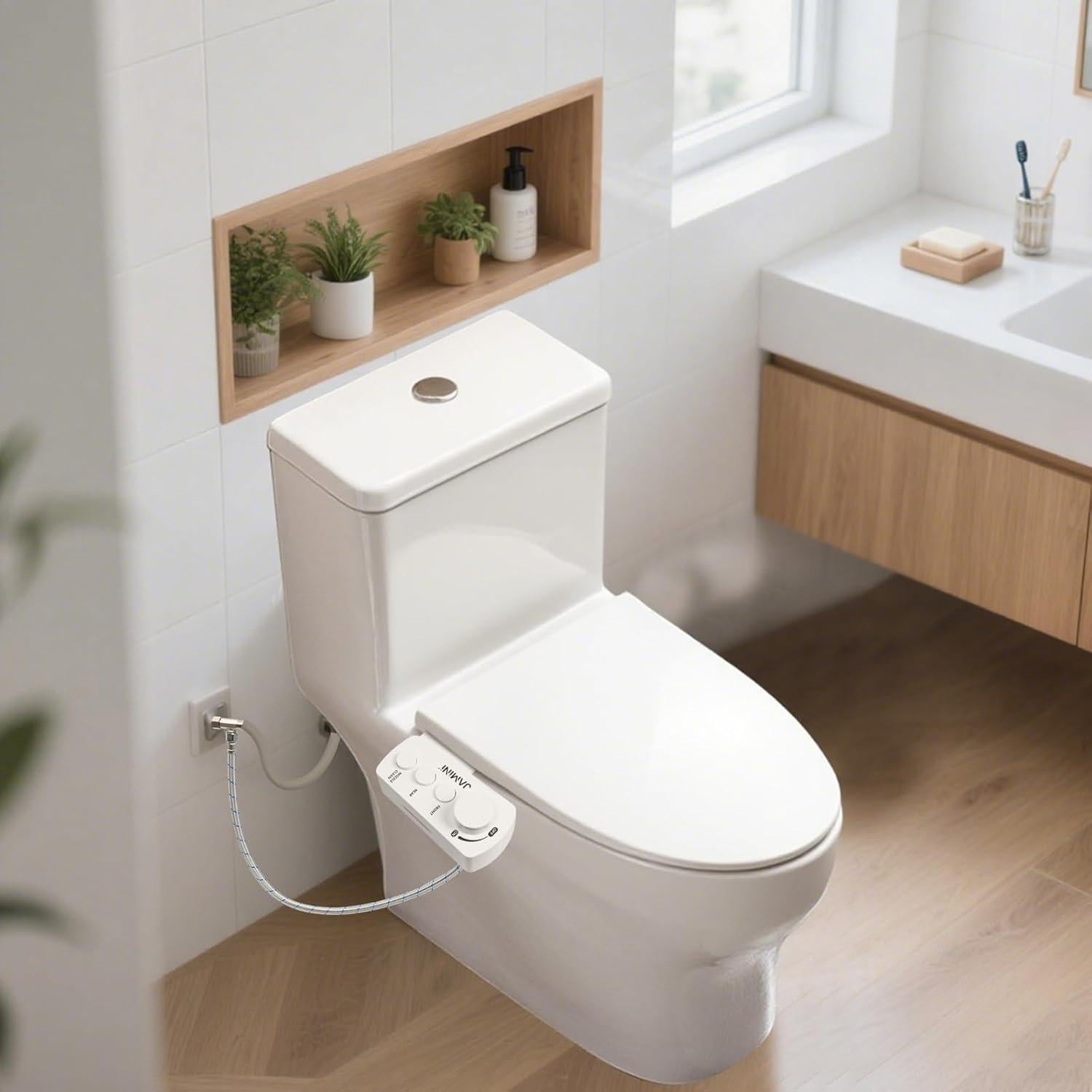 Bidet desmontable Jamini ultra delgado - Agua fría, boquillas duales