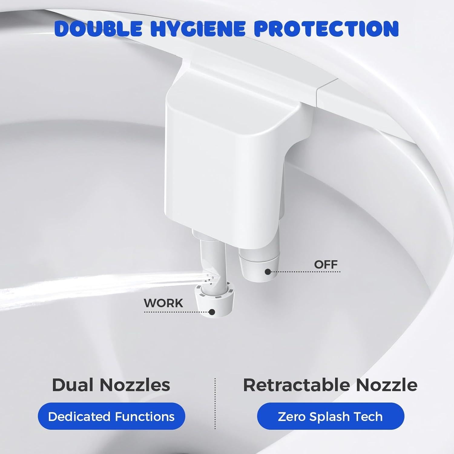 Accesorio de Bidet POCALAND Blanco, Agua Fría, Doble Boquilla