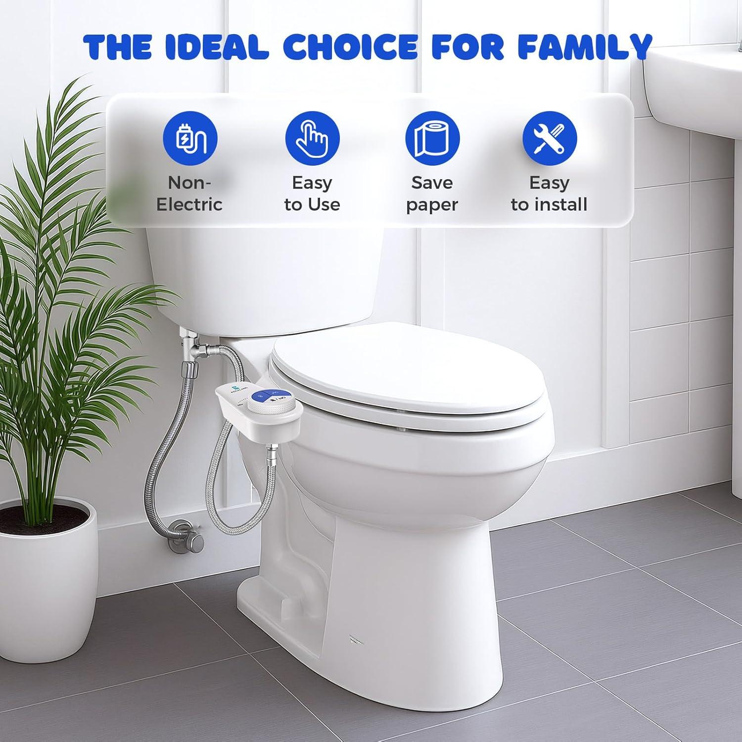 Accesorio de Bidet POCALAND Blanco, Agua Fría, Doble Boquilla