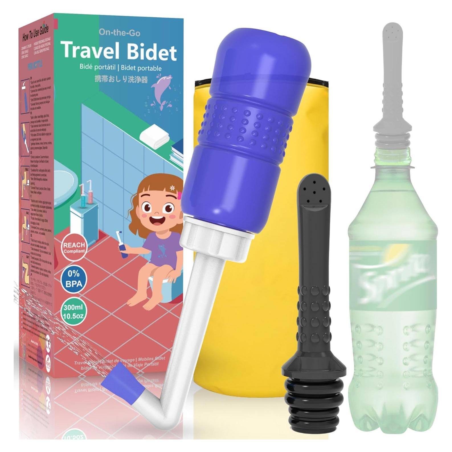 Paquete 2 Botellas Bidet Portátil TONELIFE 300ml Azul Negro