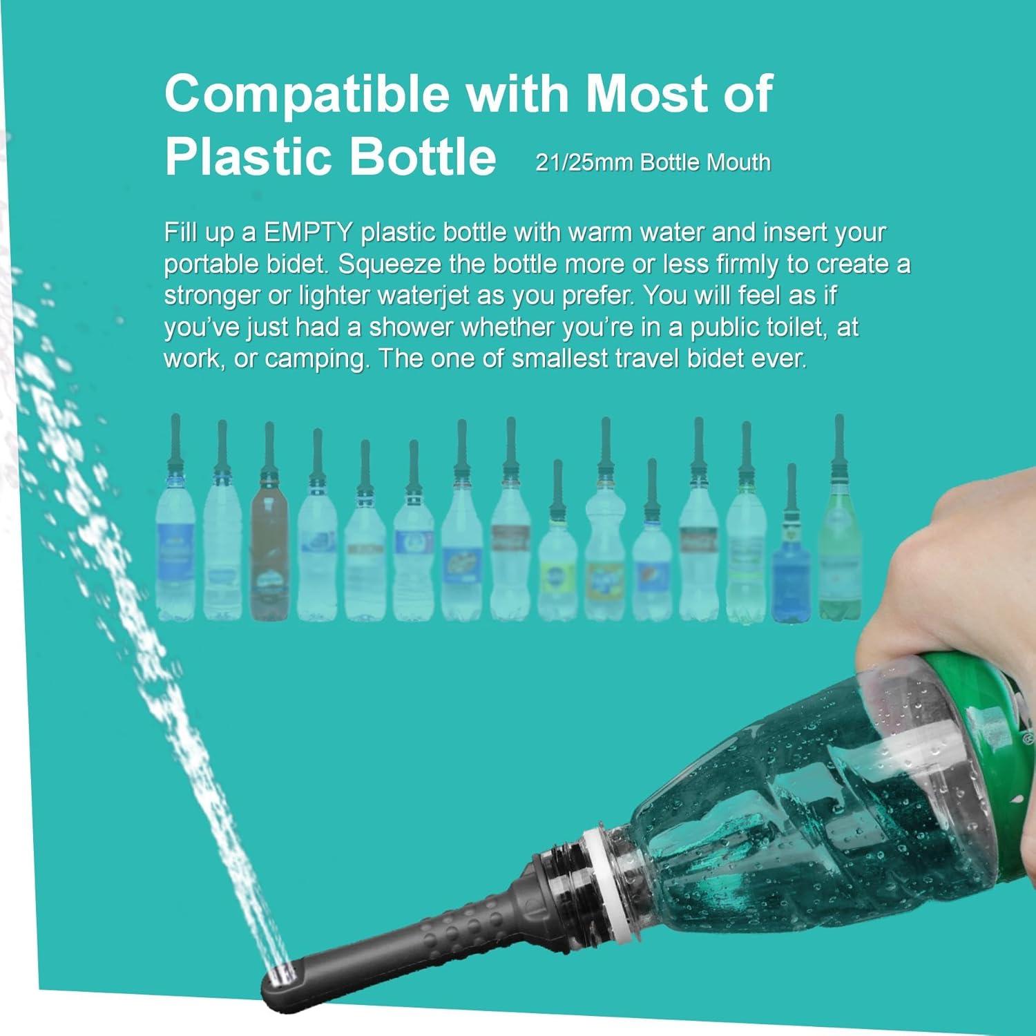 Paquete 2 Botellas Bidet Portátil TONELIFE 300ml Azul Negro