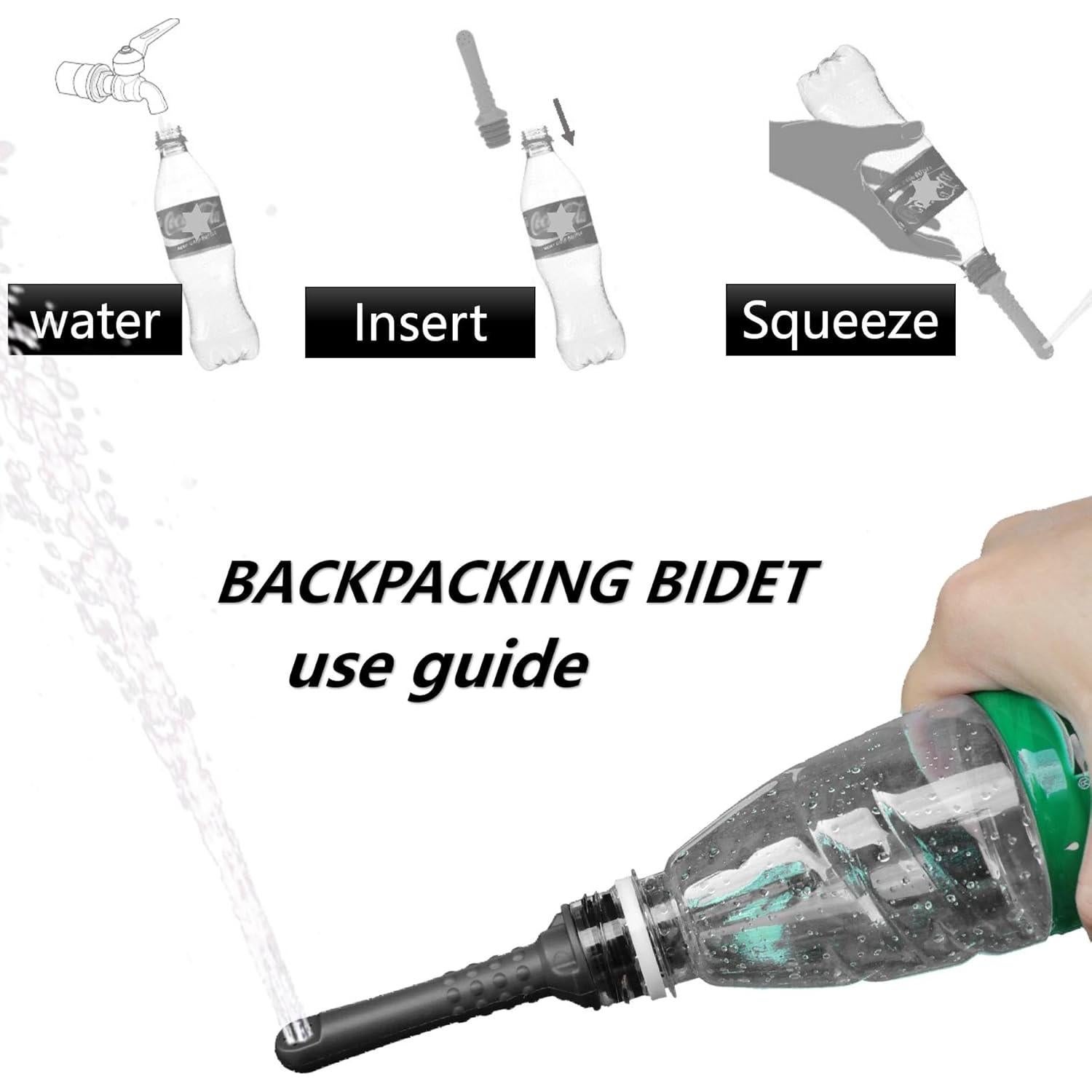 Paquete 2 Botellas Bidet Portátil TONELIFE 300ml Azul Negro