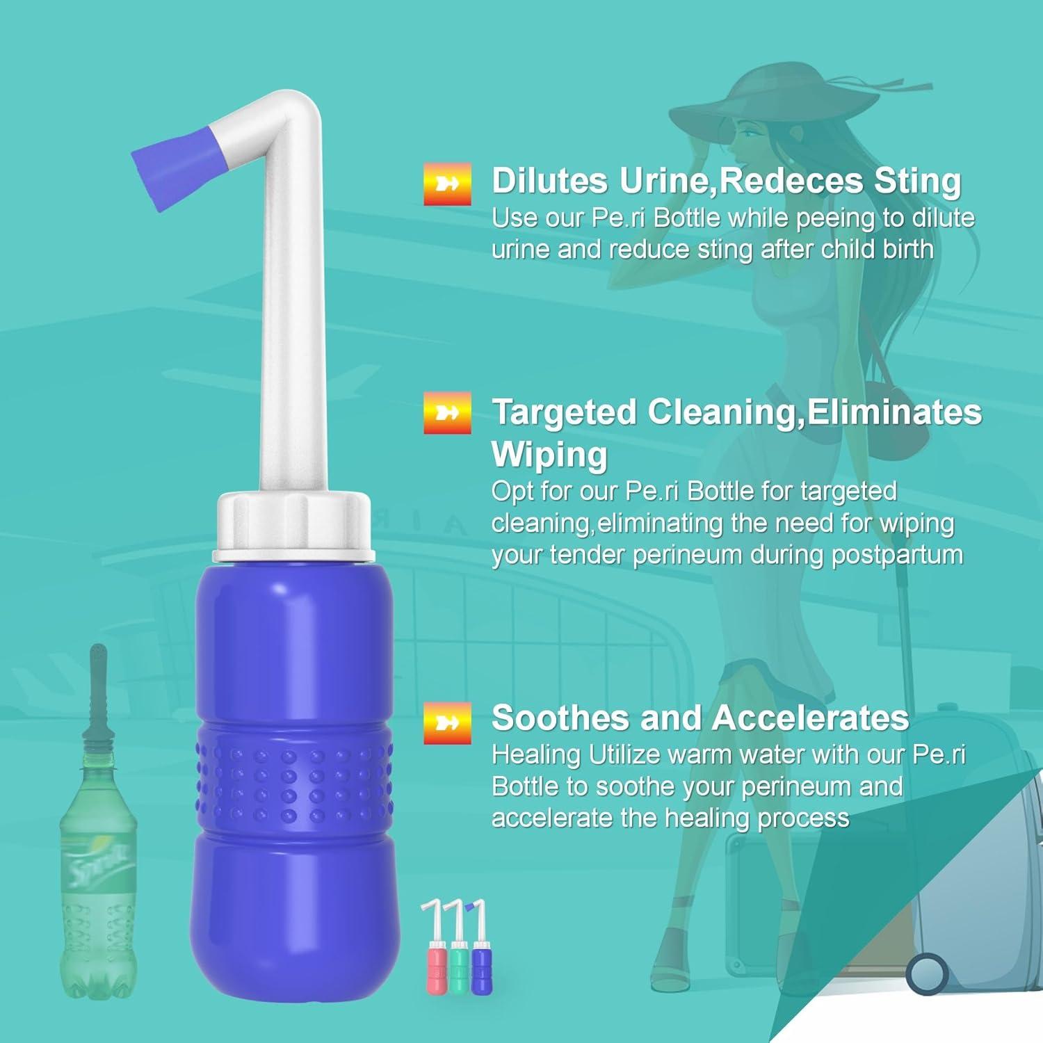 Paquete 2 Botellas Bidet Portátil TONELIFE 300ml Azul Negro