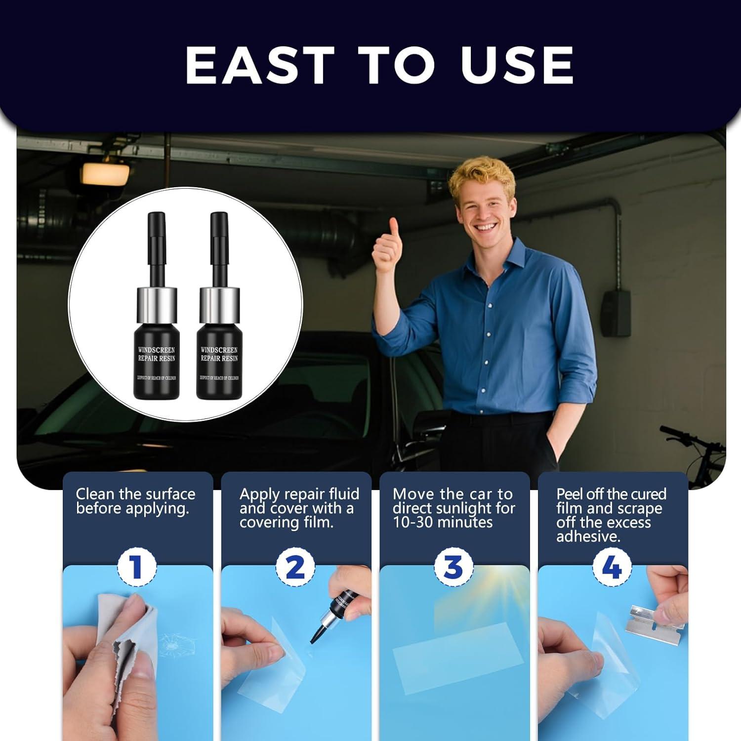 Kit de Reparación de Parabrisas Genérico - 2 Botellas de 3ml