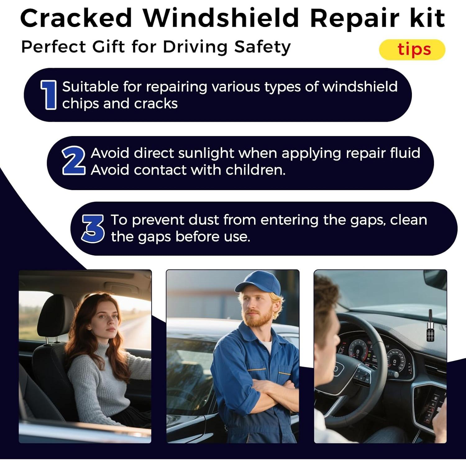 Kit de Reparación de Parabrisas Genérico - 2 Botellas de 3ml