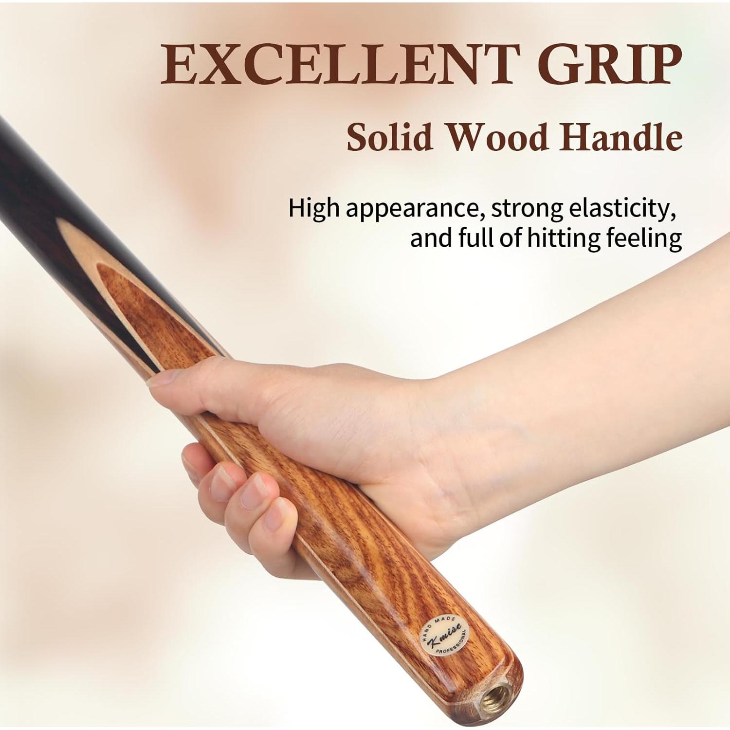 Kmise Snooker Pool Cue 3/4 División Hecho a Mano 145 cm