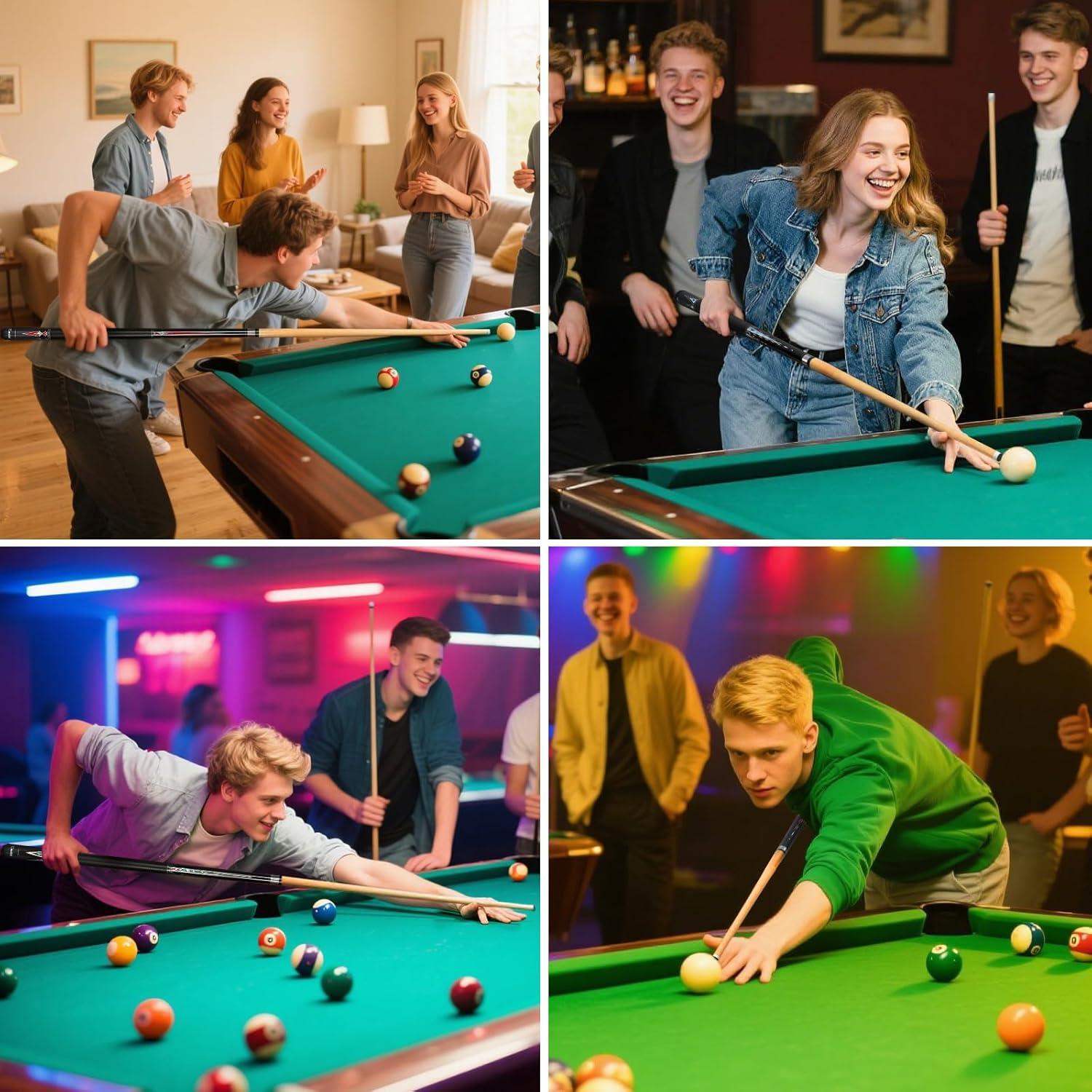 Juego de Palos de Billar Kmise 58" Arce Canadiense 4 Colores