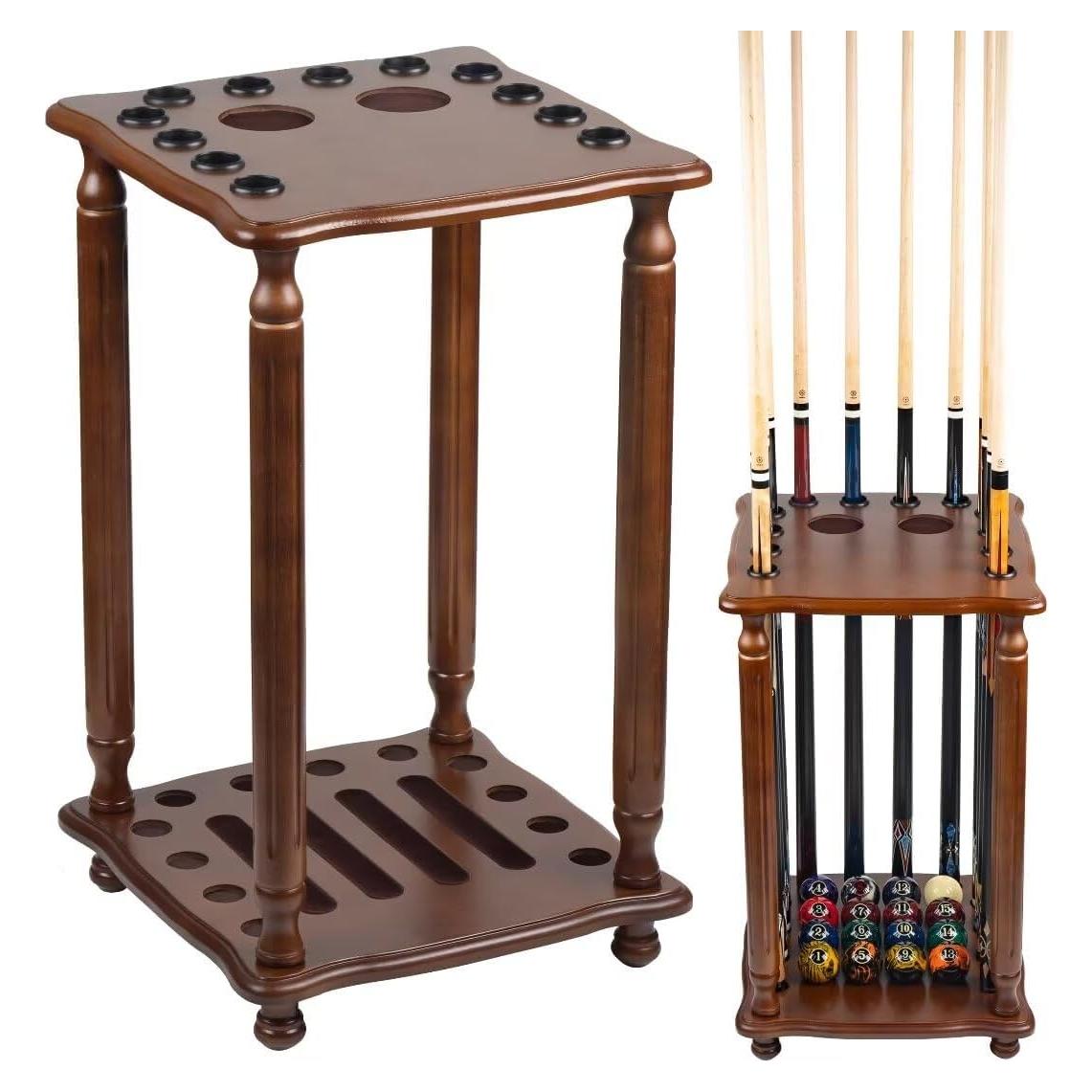 Soporte de Piso para Palos de Pool Collapsar 12 Palos Madera