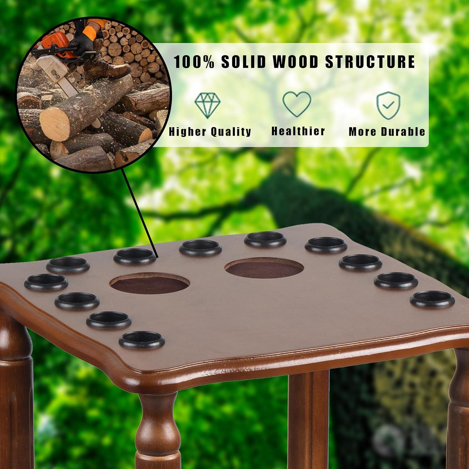 Soporte de Piso para Palos de Pool Collapsar 12 Palos Madera