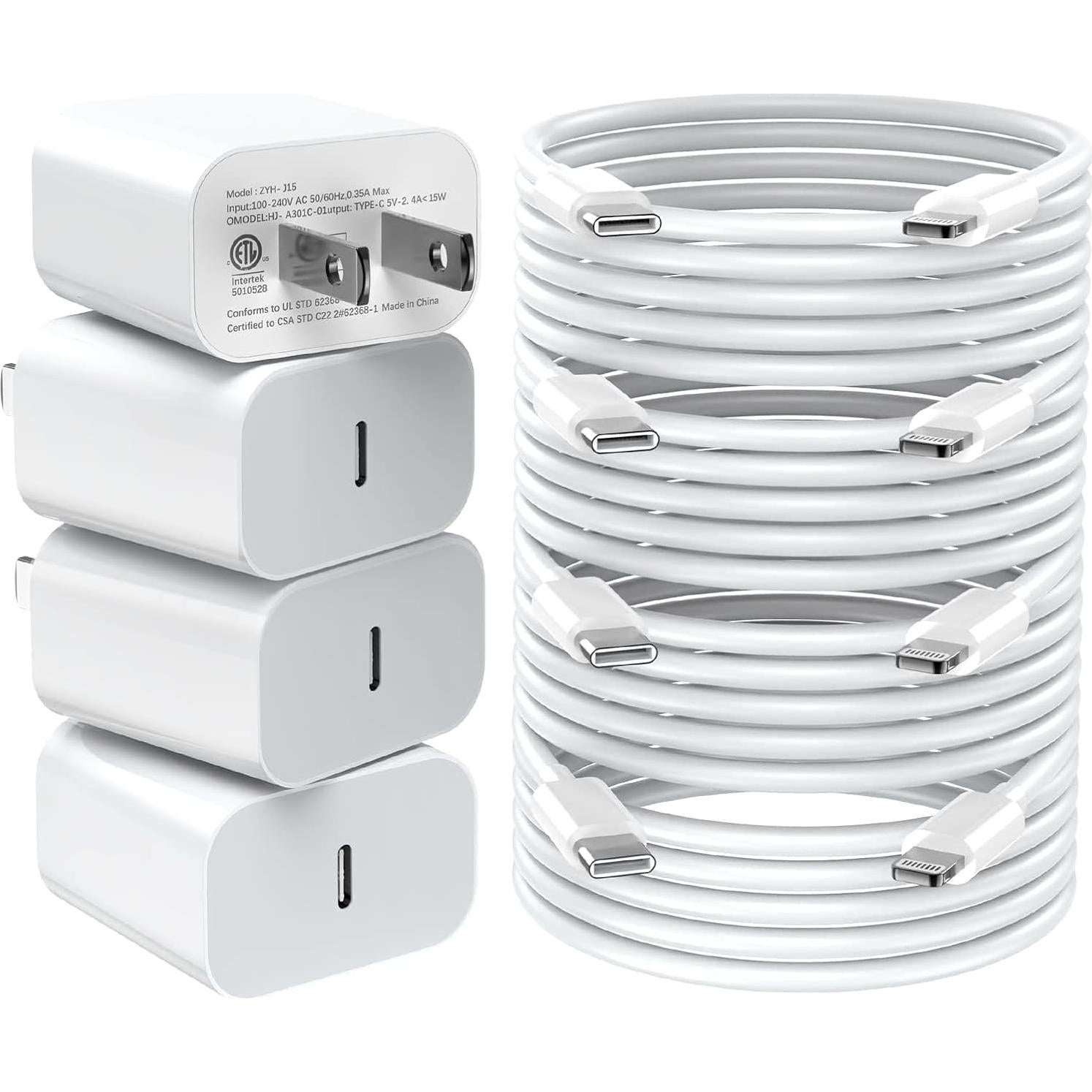 Cargador Rápido GREPHONE 20W USB-C 4 en 1 para iPhone