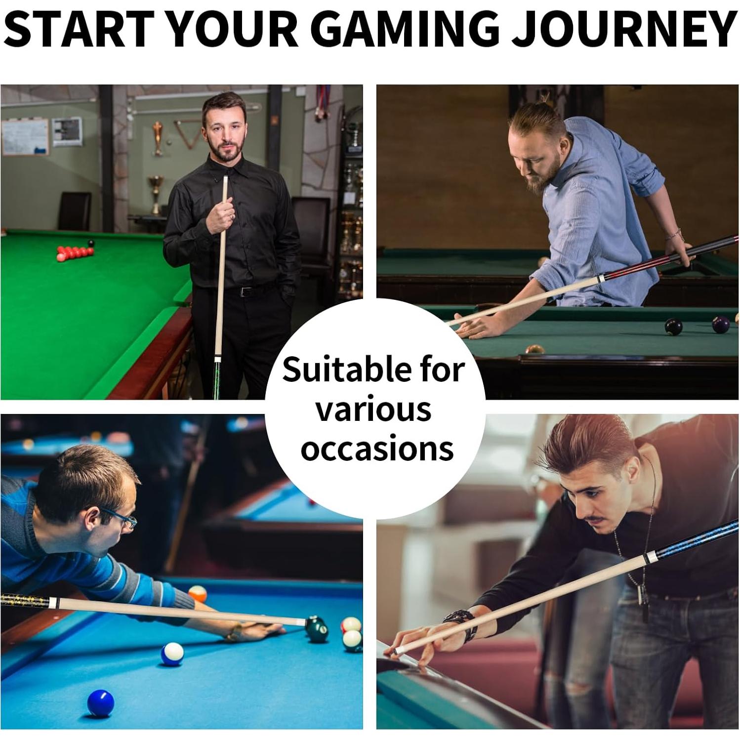 Conjunto de Tacos de Billar LOTKEY 4 Piezas 147 cm Arce