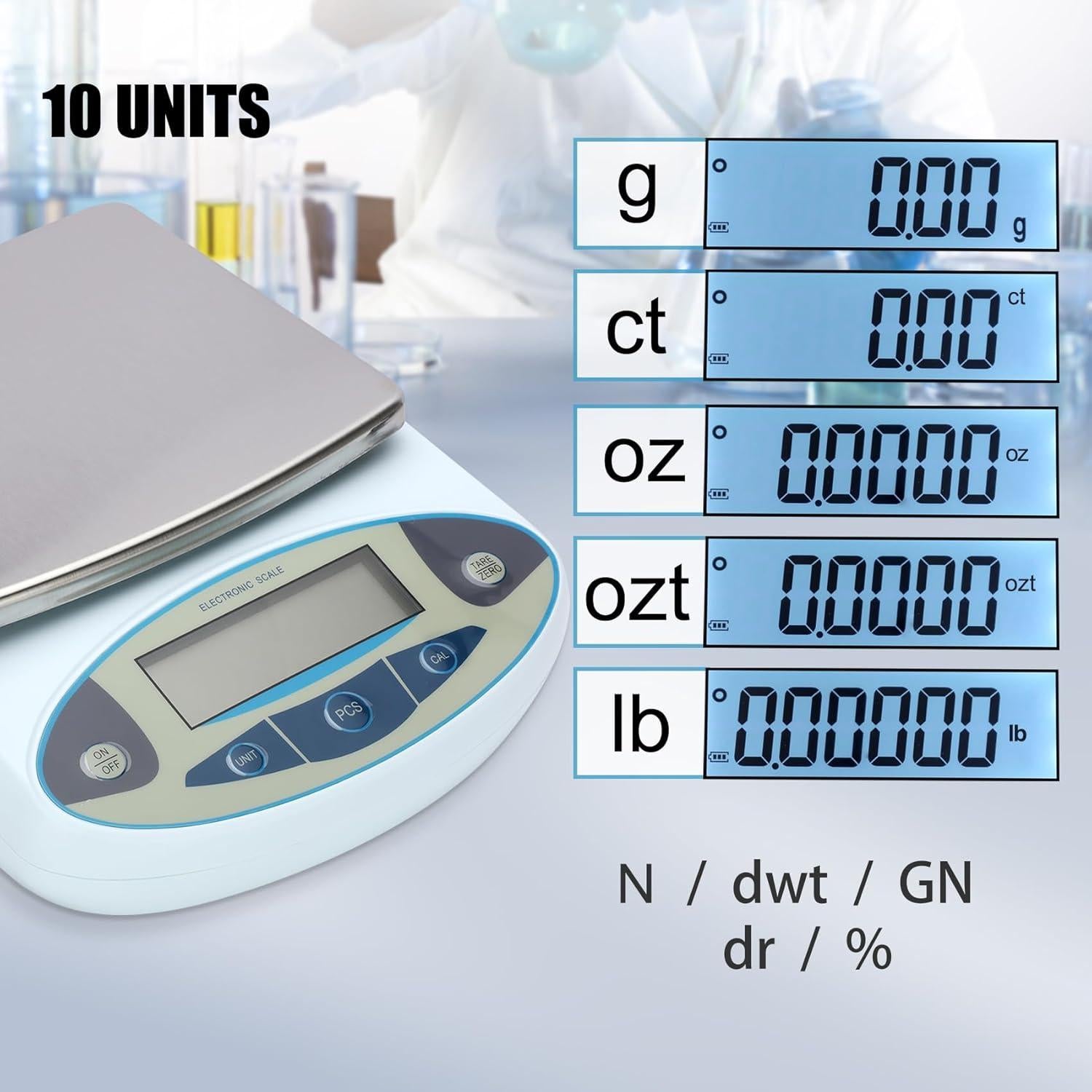 Balanza de Laboratorio Digital Srora 5000g x 0.01g Alta Precisión
