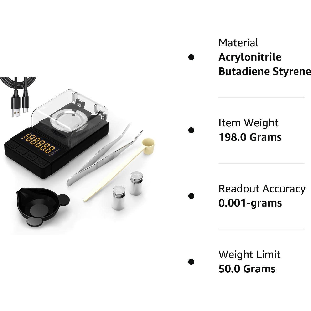 Báscula Digital de Miligramos MAXUS D205 50g/0.001g Negra