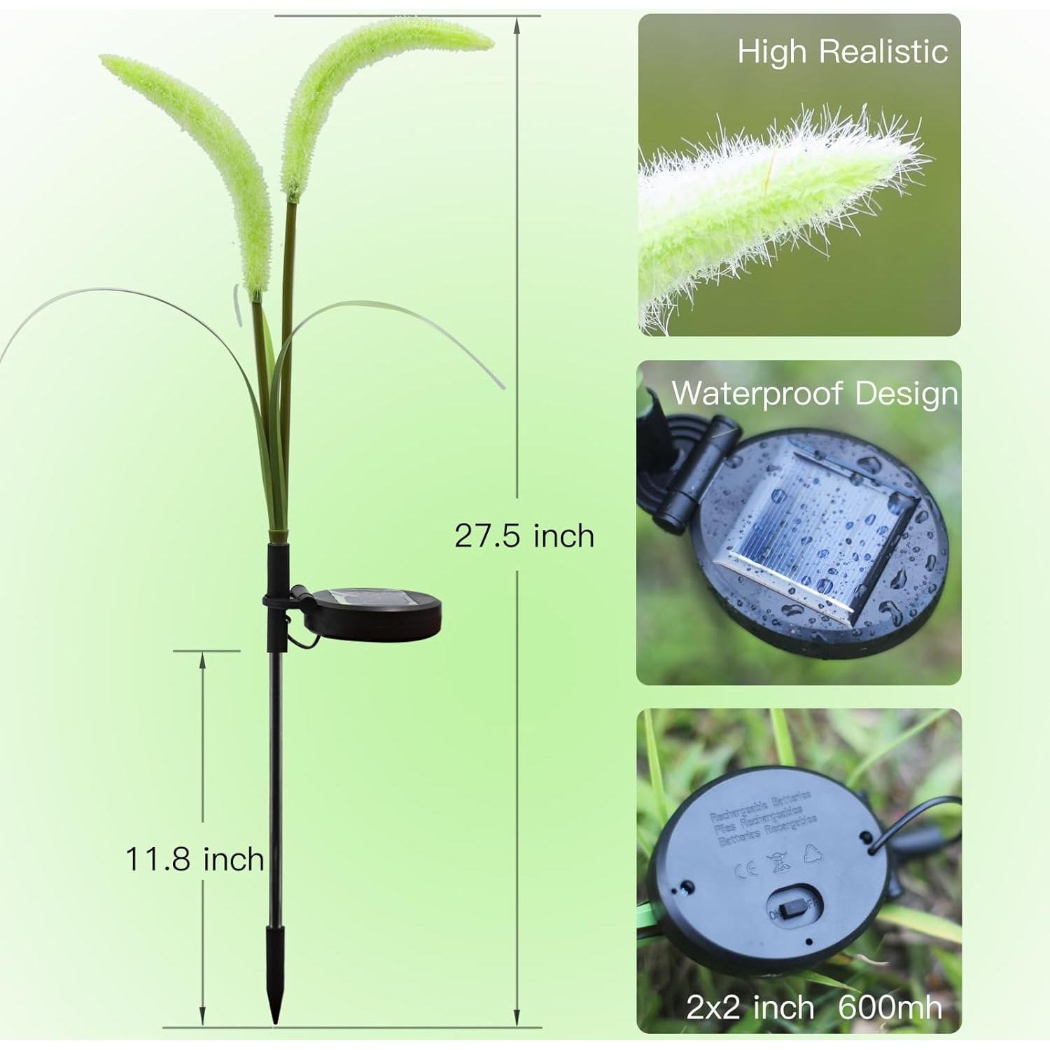 Luces Solares Decorativas Setaria Viridis Mindcare 4 Pzas