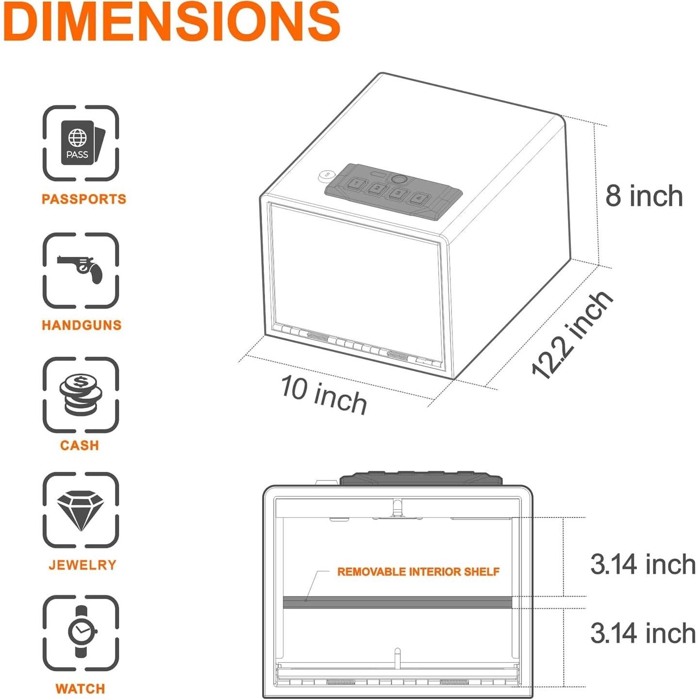 Caja Fuerte Biometrica Z ZLJUAN LT-106-F-X para Pistolas