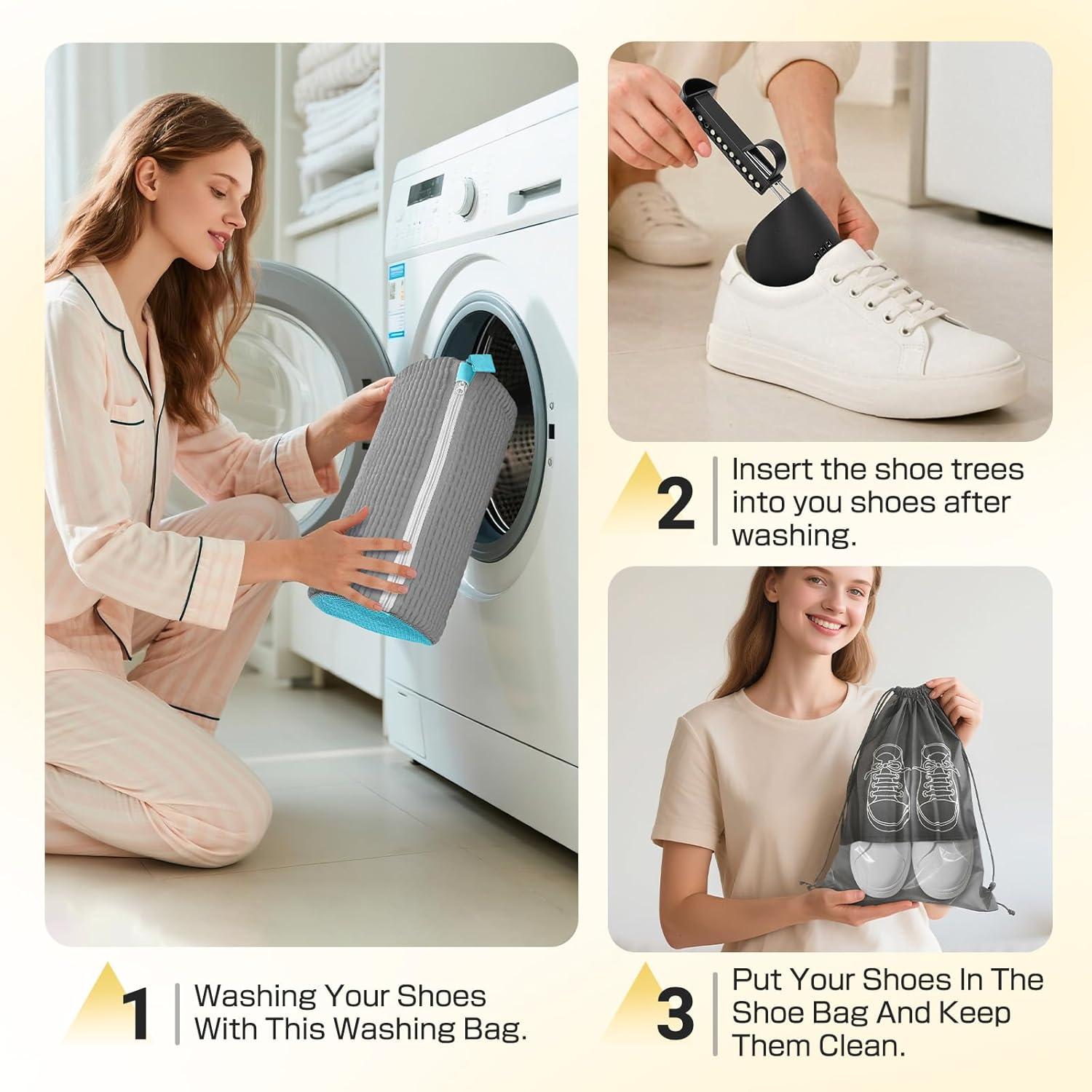 Bolsa de Lavado de Zapatos Reutilizable LGBS - Gris 5pc