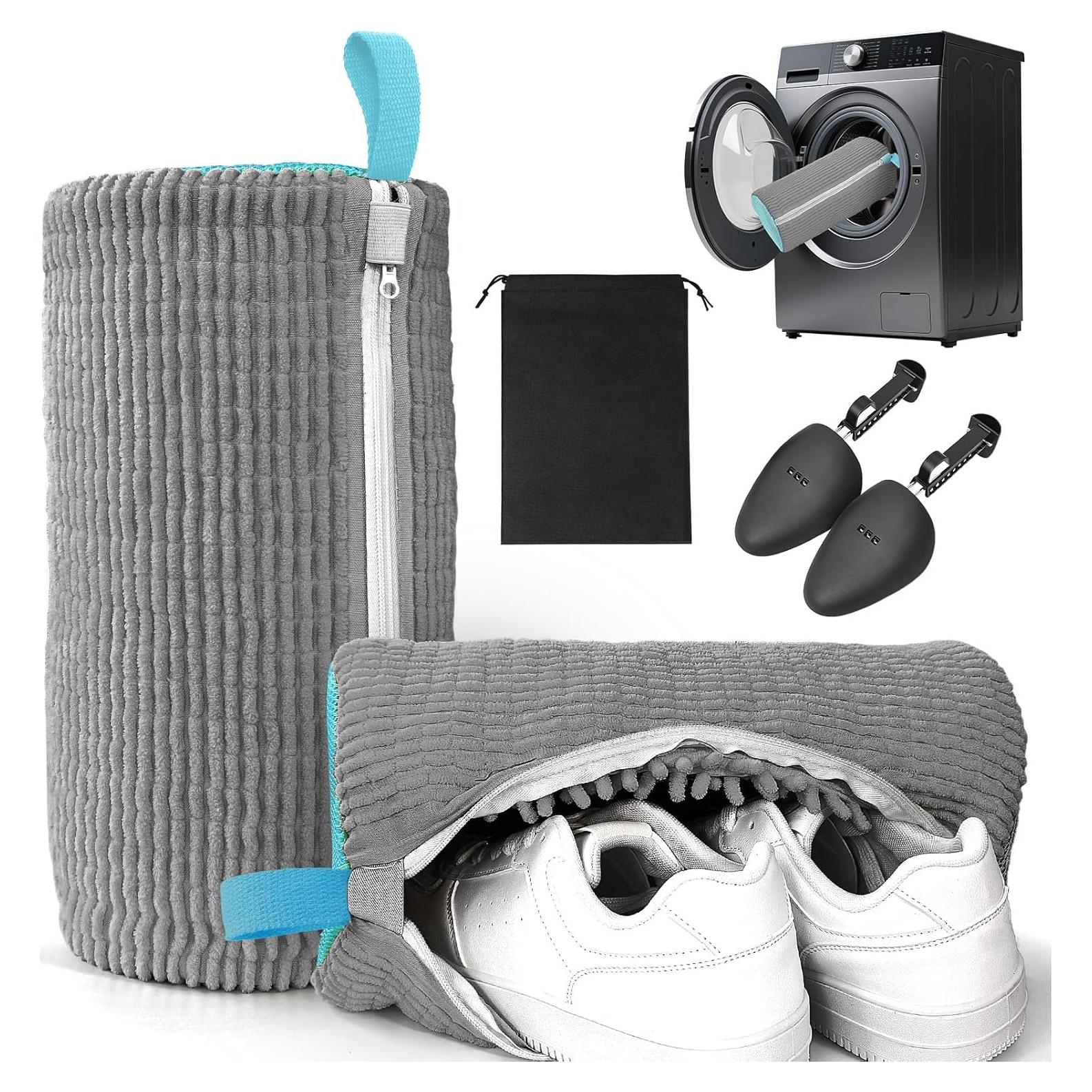 Bolsa de Lavado de Zapatos Holifada 4Pcs Reutilizable Gris