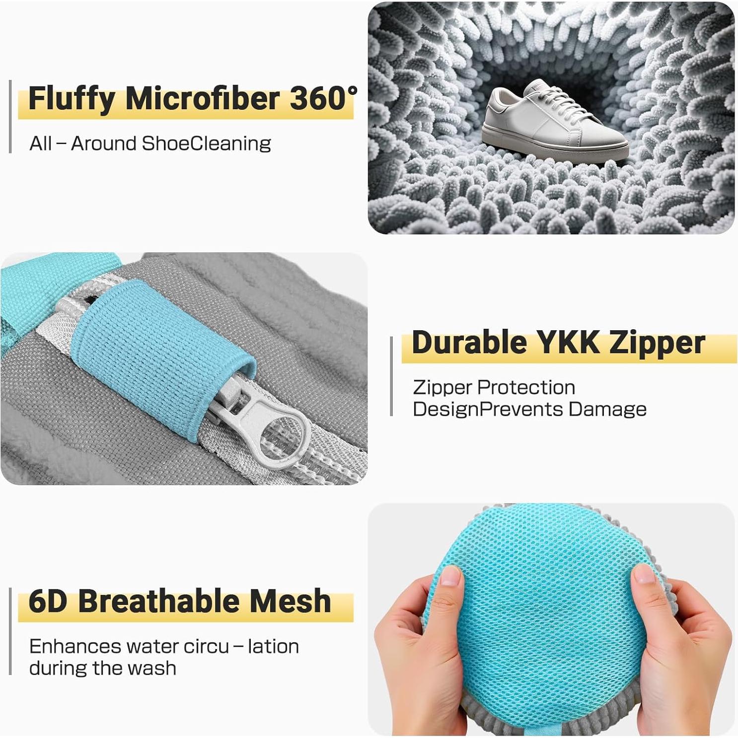 Bolsa de Lavado de Zapatos Holifada 4Pcs Reutilizable Gris