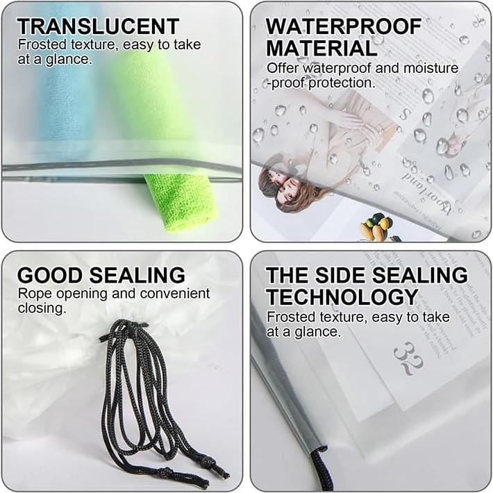 Bolsas para zapatos de viaje transparentes impermeables 2 piezas