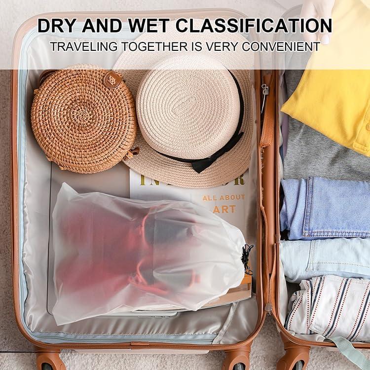 Bolsas para zapatos de viaje transparentes impermeables 2 piezas