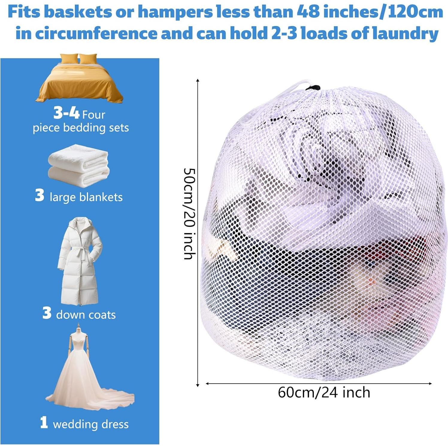 Bolsa de Lavandería de Malla BOXOB 50x60 cm Blanca Reutilizable